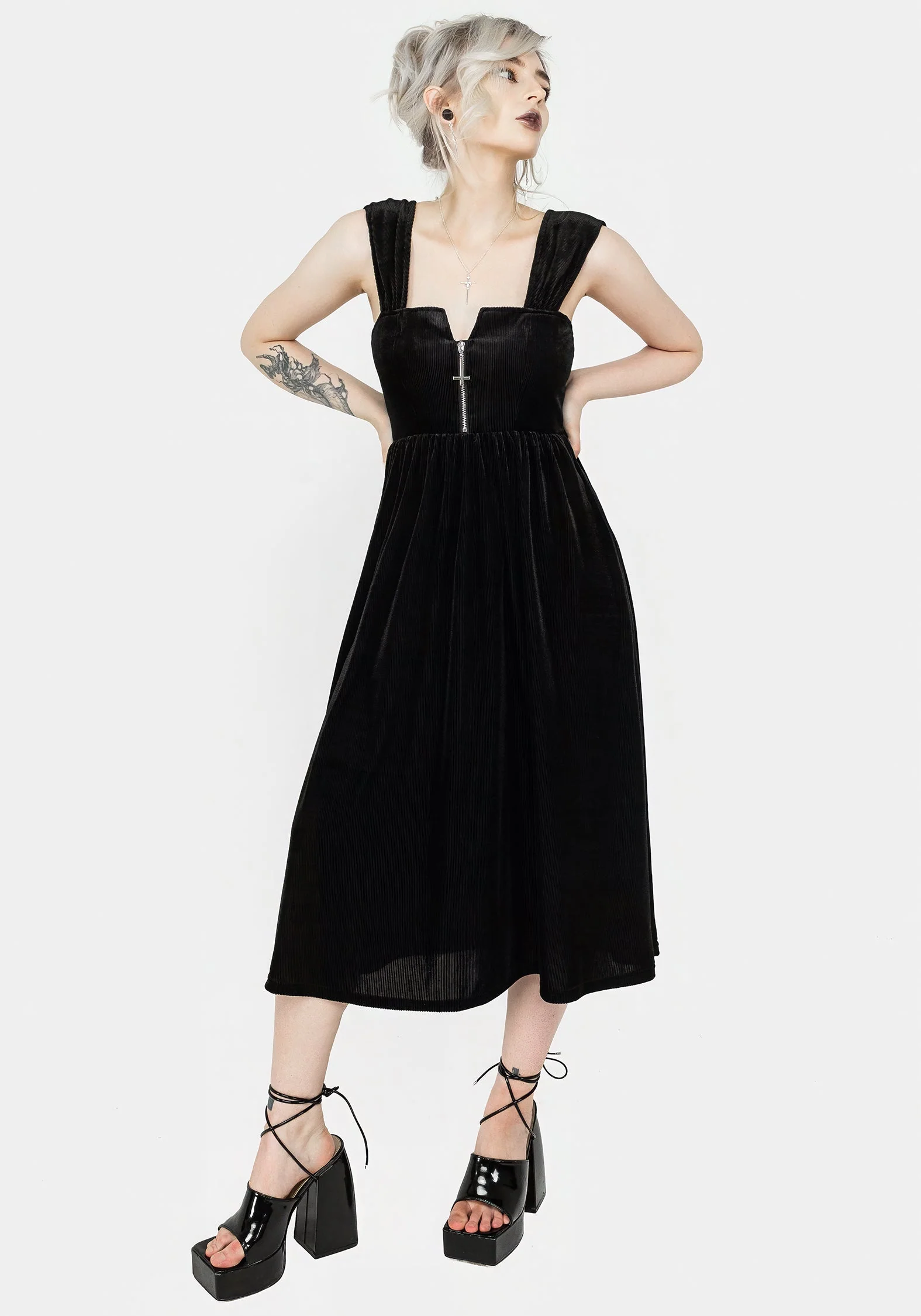 Heartless Reißverschluss Vorderseite Midi Kleid - Image 5
