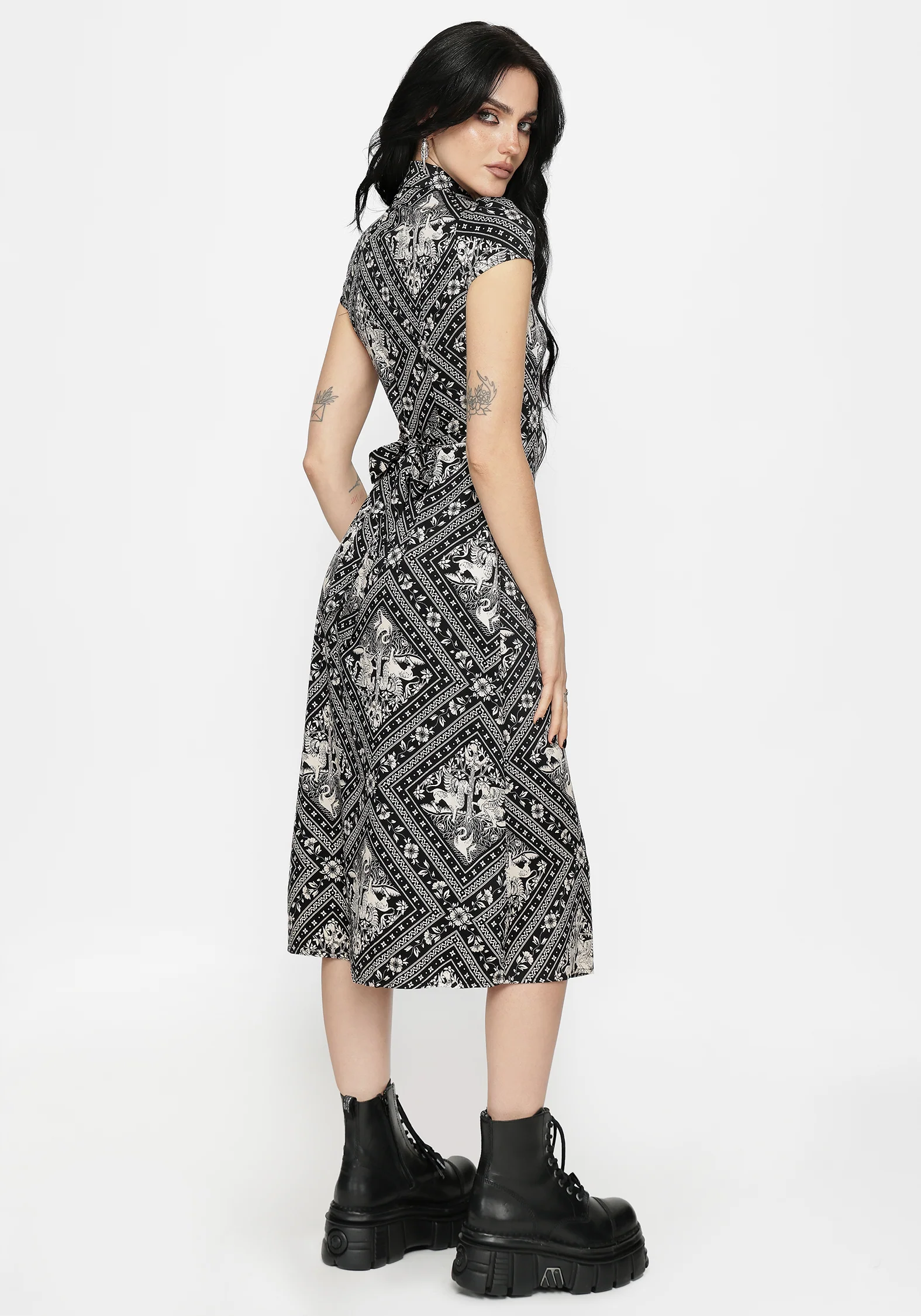 Hexweave Druck Passgenau Midi Hemd Kleid - Image 3