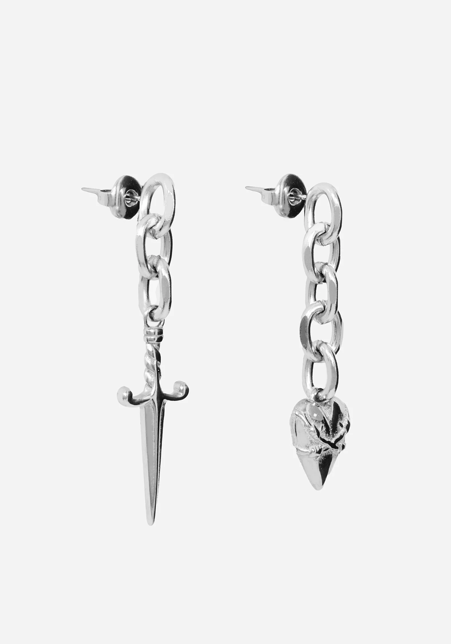 Hurnix Dagger Heart Stainless Steel Earrings - Image 3