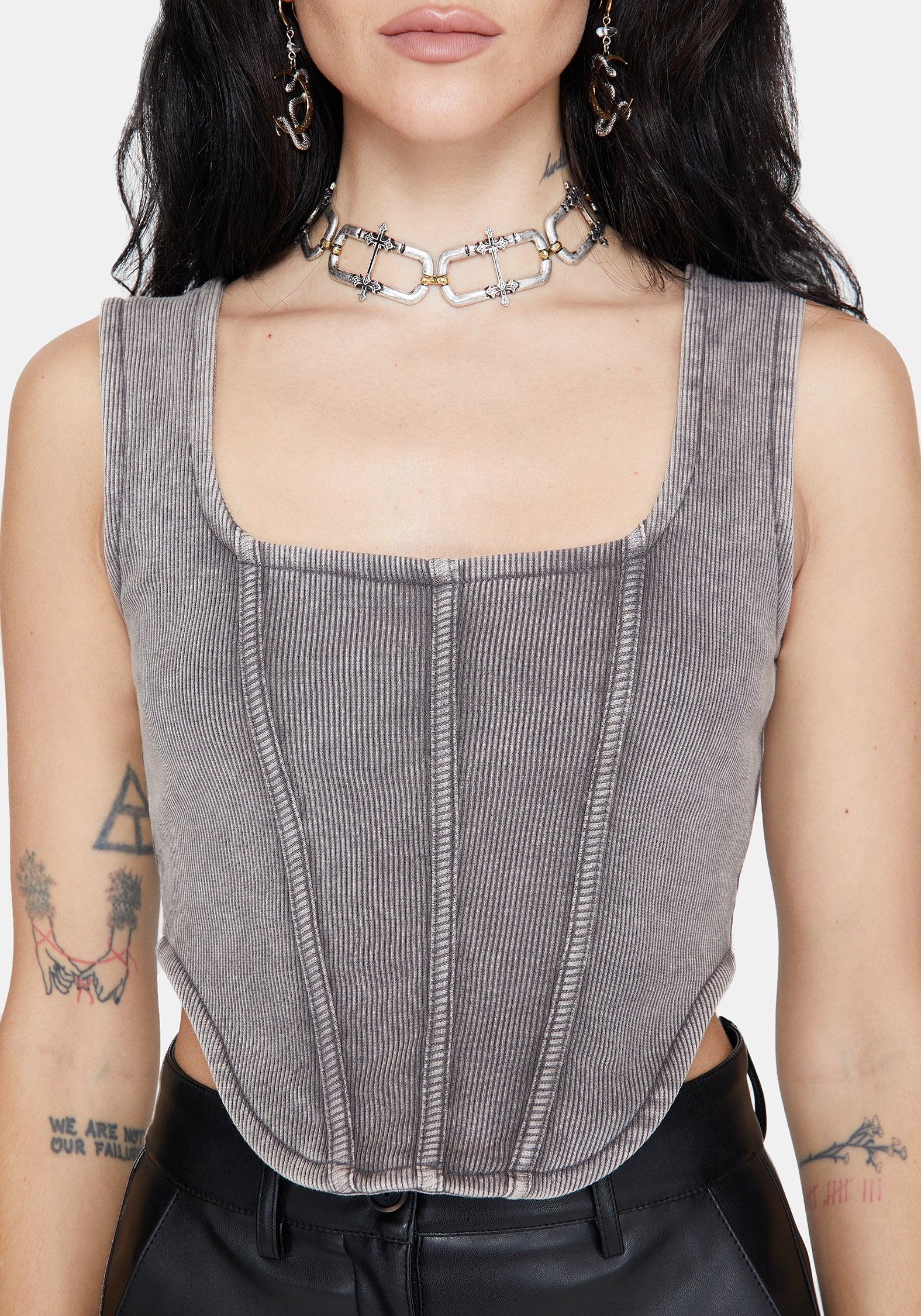 Irradiance Baumwolle Bestickt Jersey Korsett Top - Image 2