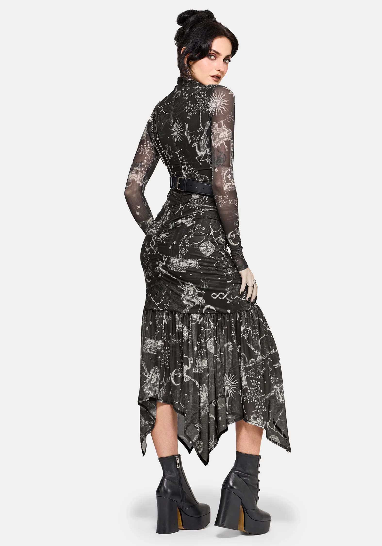 Isolde Mittelalterlich Map Mesh Midaxi Kleid - Image 2