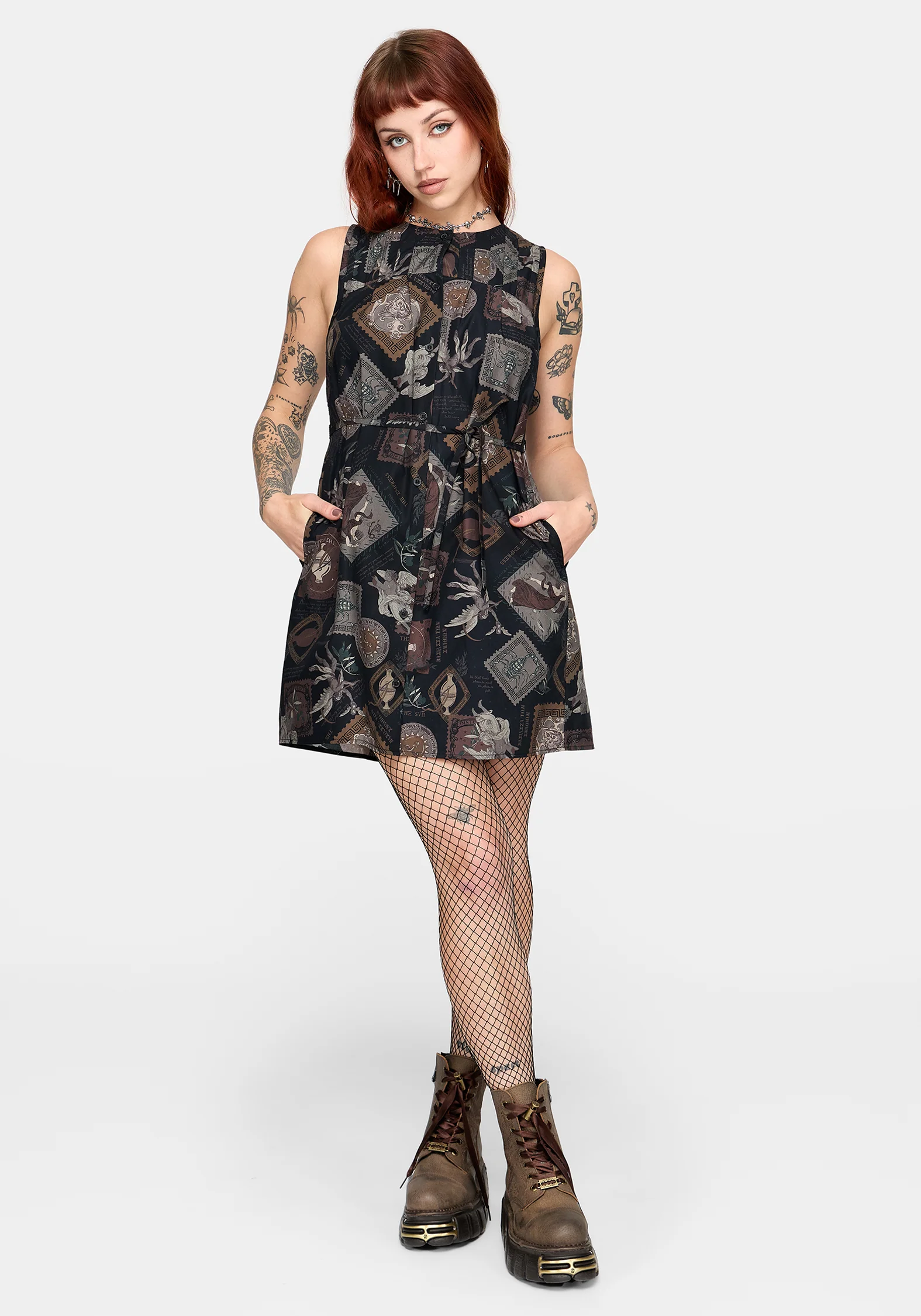 Kleo Relics Cotton Print Pleated Mini Dress - Image 2