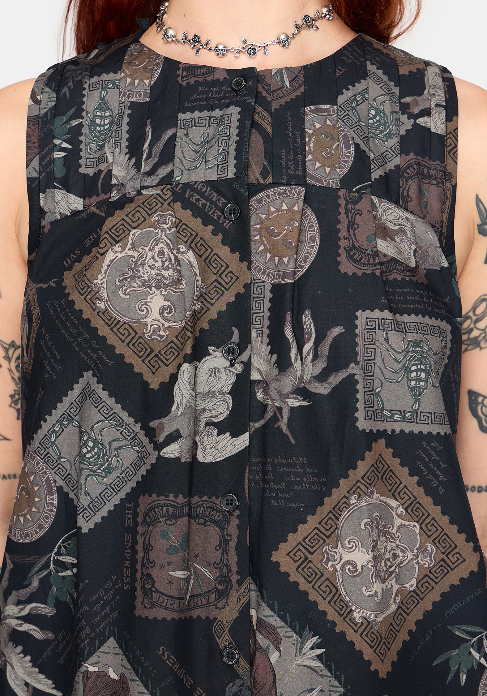 Kleo Relics Cotton Print Pleated Mini Dress - Image 3