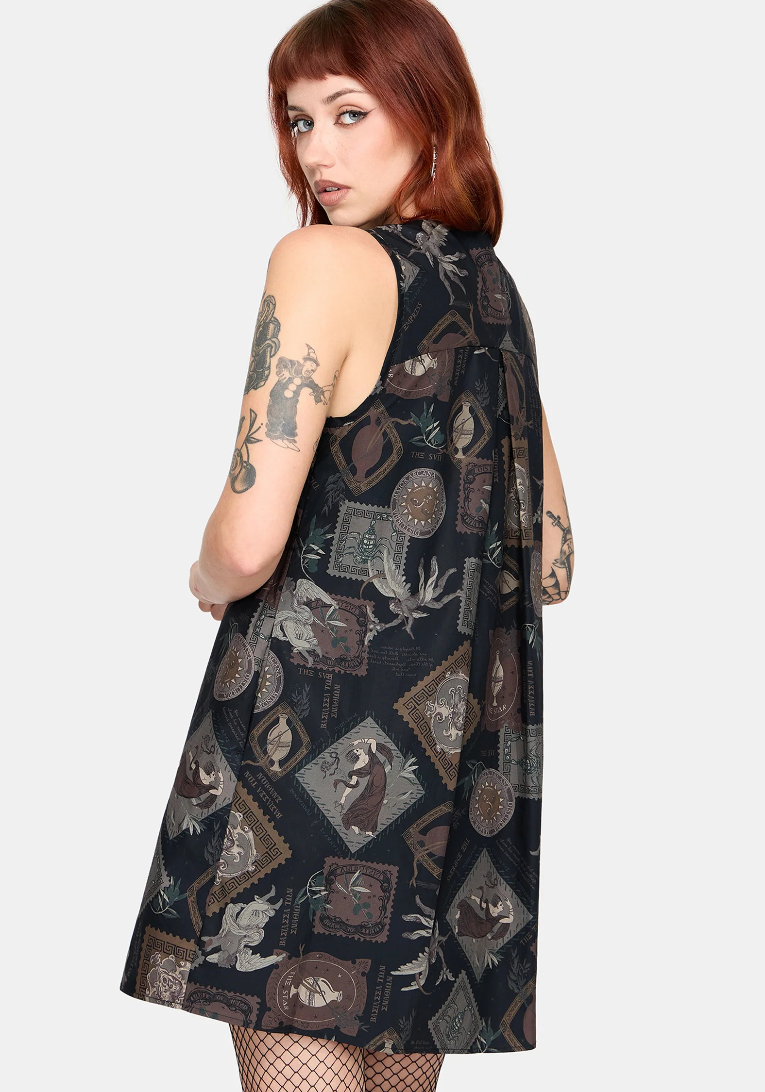 Kleo Relics Cotton Print Pleated Mini Dress - Image 4