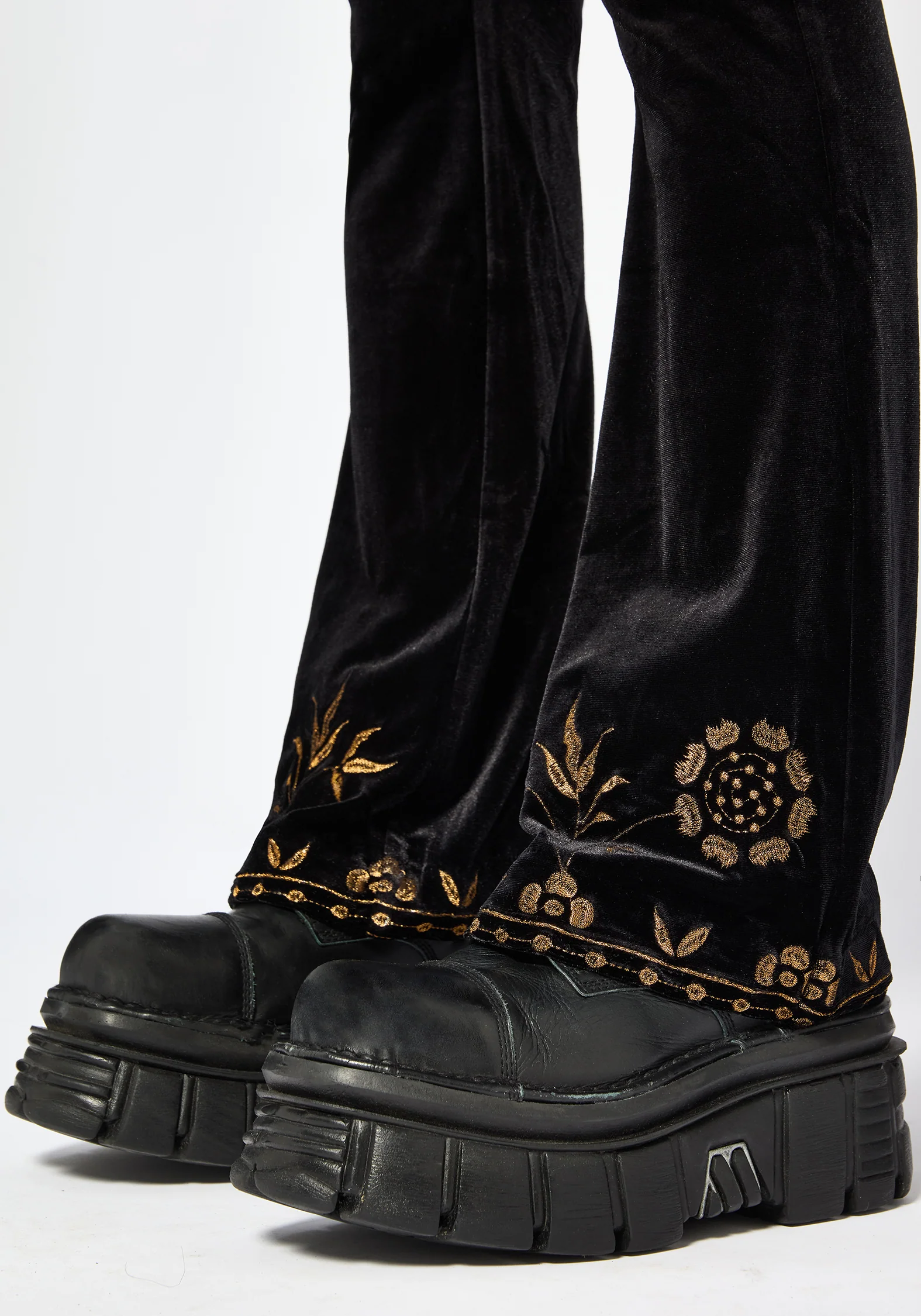 Kobra Velours Bestickt Ausgestellt Hose - Image 2