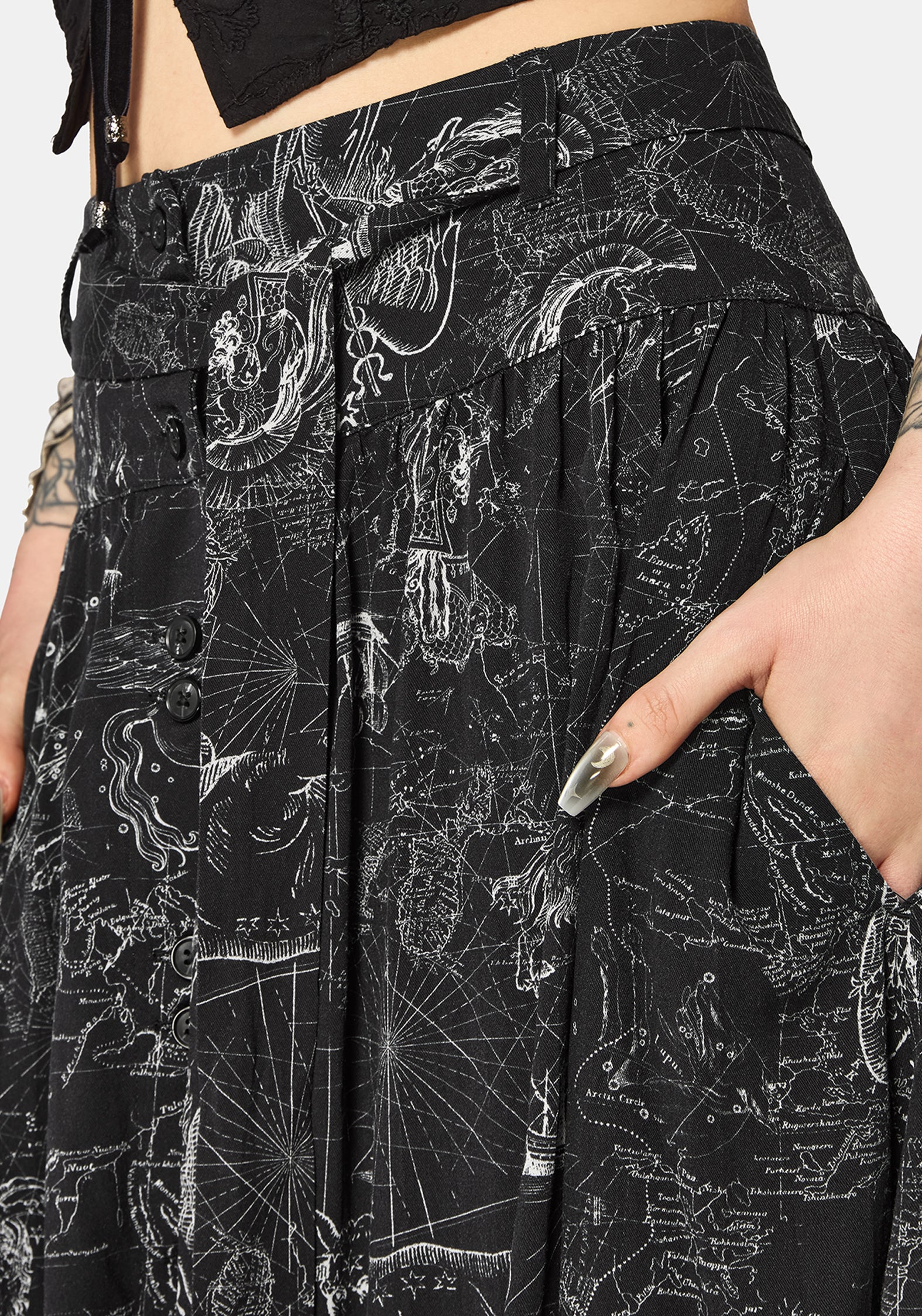 Kosmara Map Print Midi Skirt - Image 2