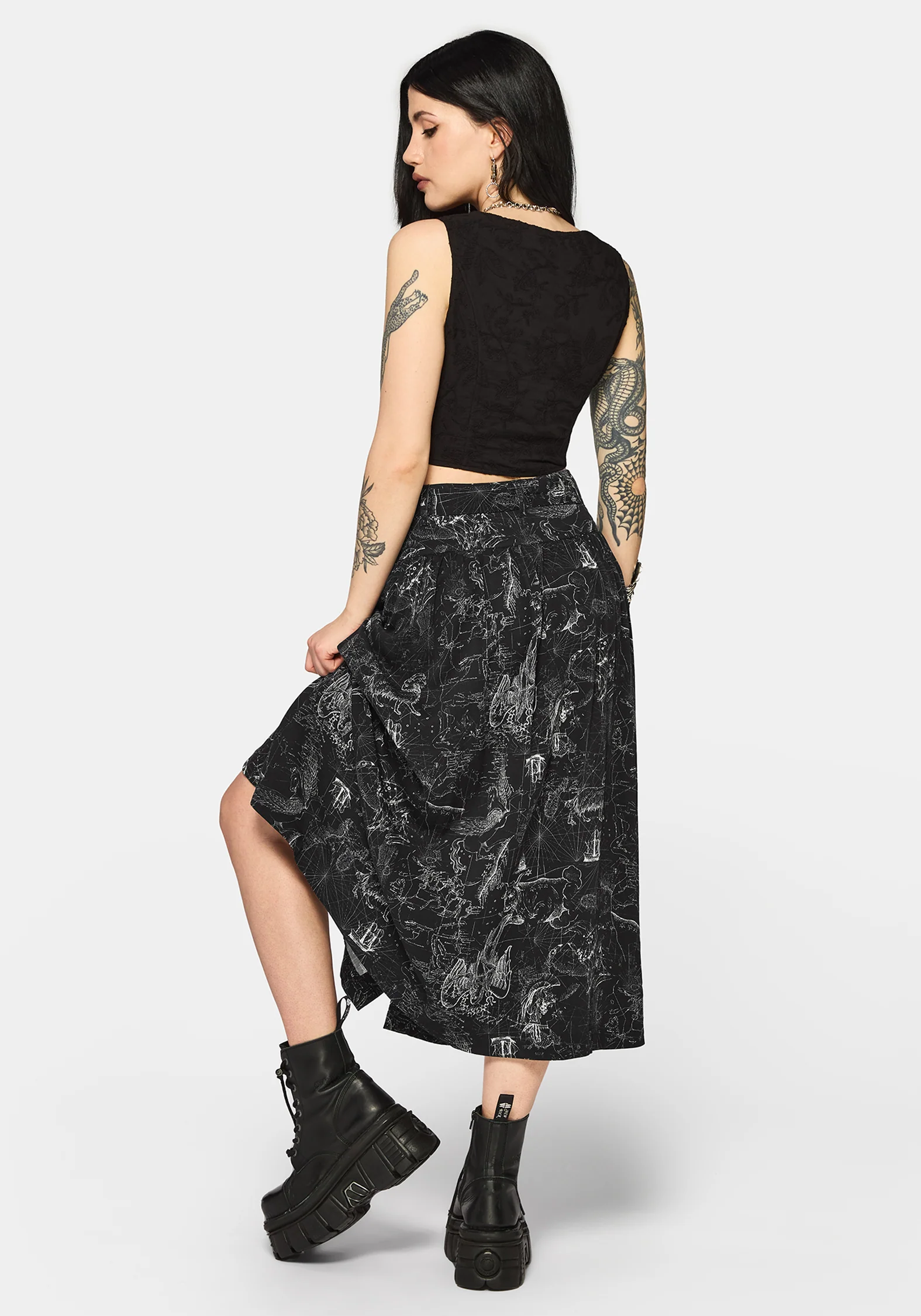 Kosmara Map Print Midi Skirt - Image 3