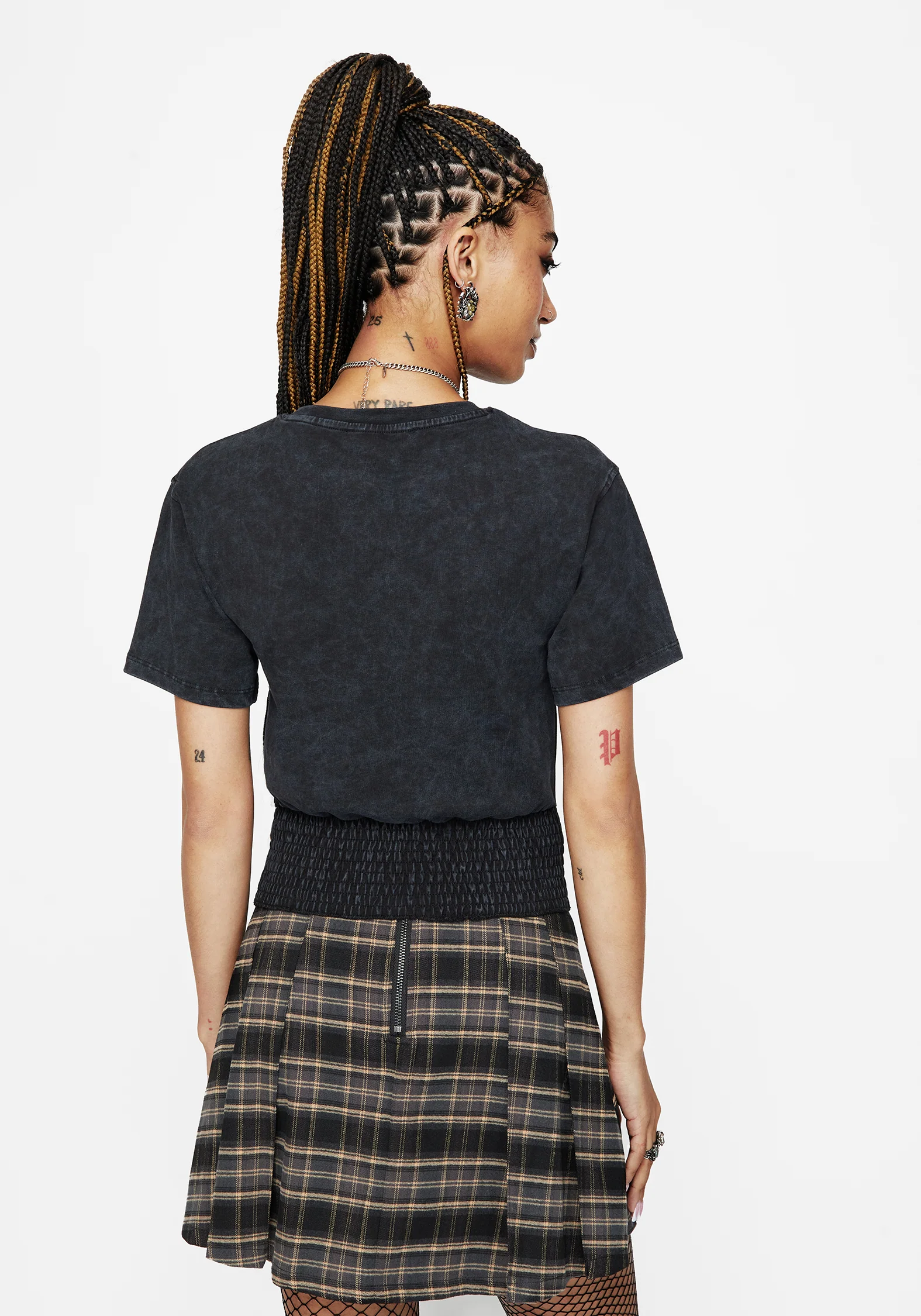 Lamia Spinne Bestickt Rüsche Taille Baumwolle T-Shirt - Image 3