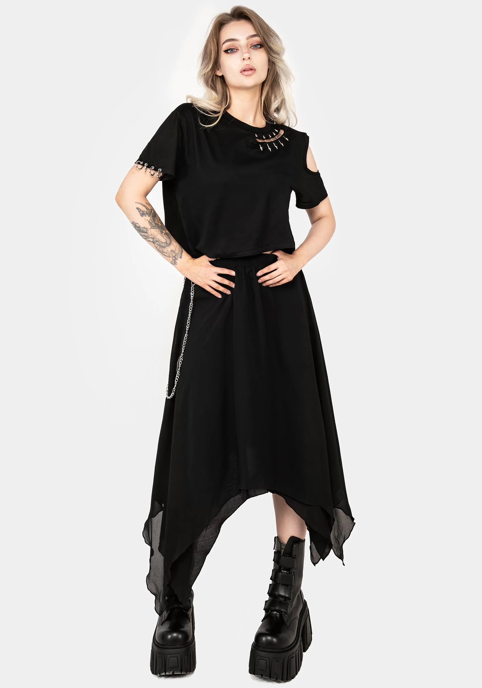 Levitate Kette Detail Midi Rock - Image 6