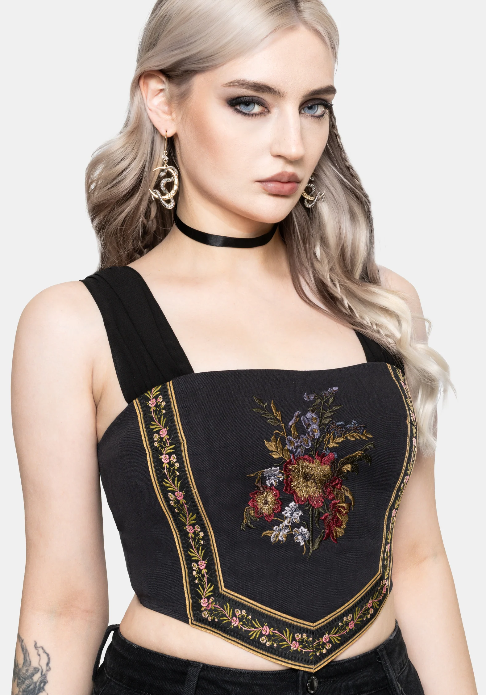 Lilet Chiffon Boho Bestickt Korsett - Image 3