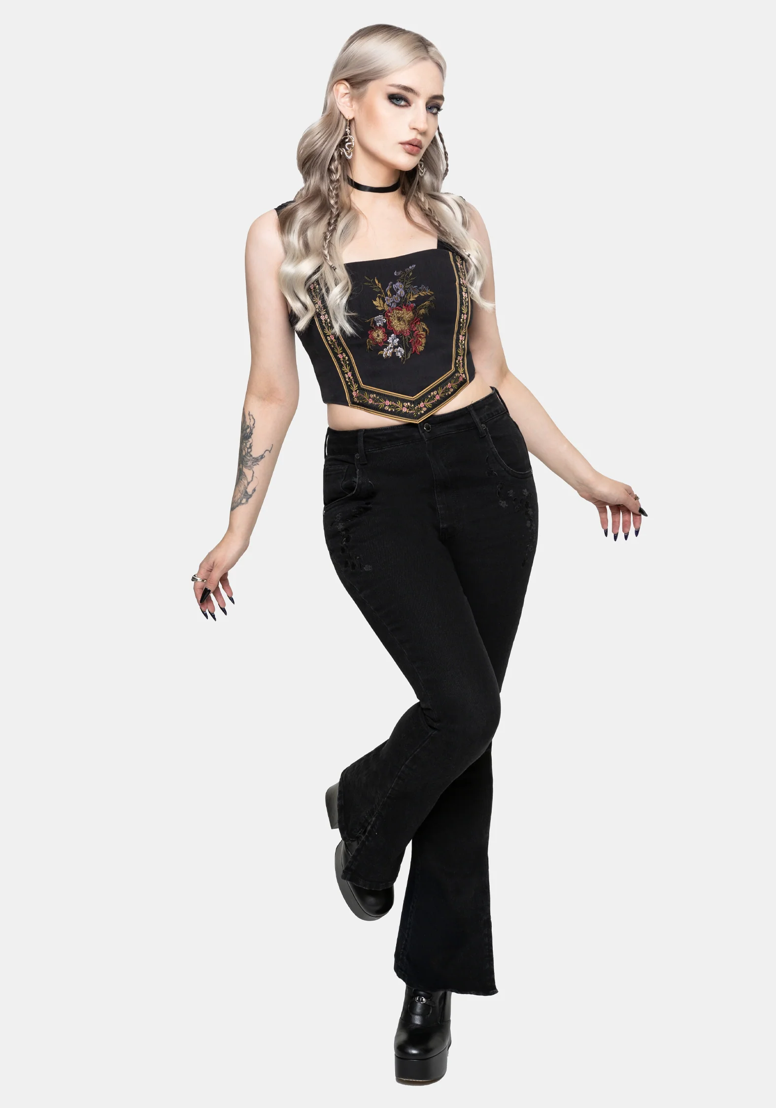 Lilet Chiffon Boho Bestickt Korsett - Image 5