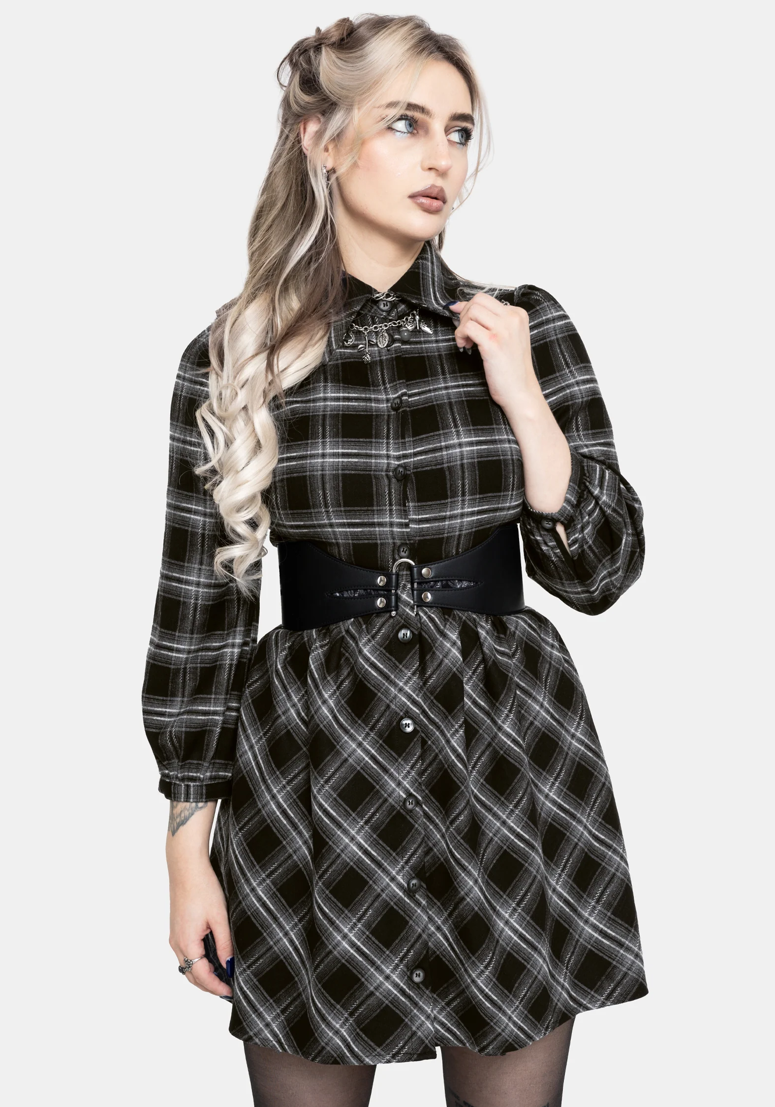 Lochan Prüfen Mini Hemd Kleid - Image 6