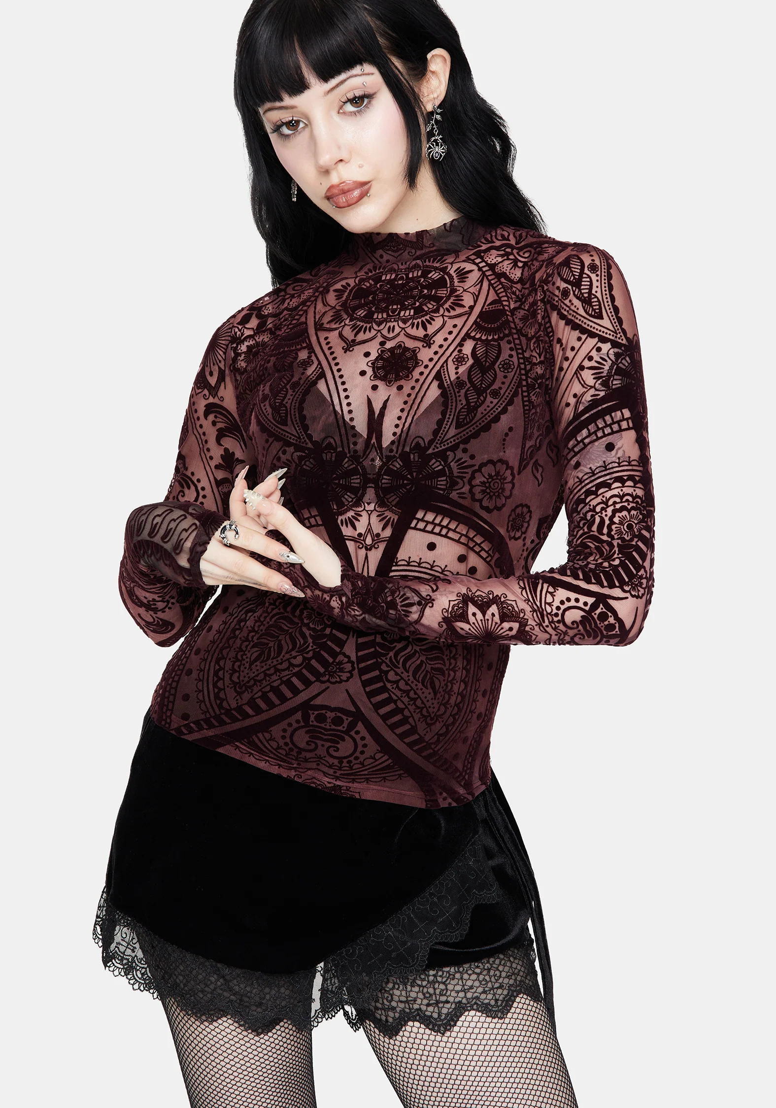 Loveday Paisley Bedruckt Hoch Hals Top - Image 6