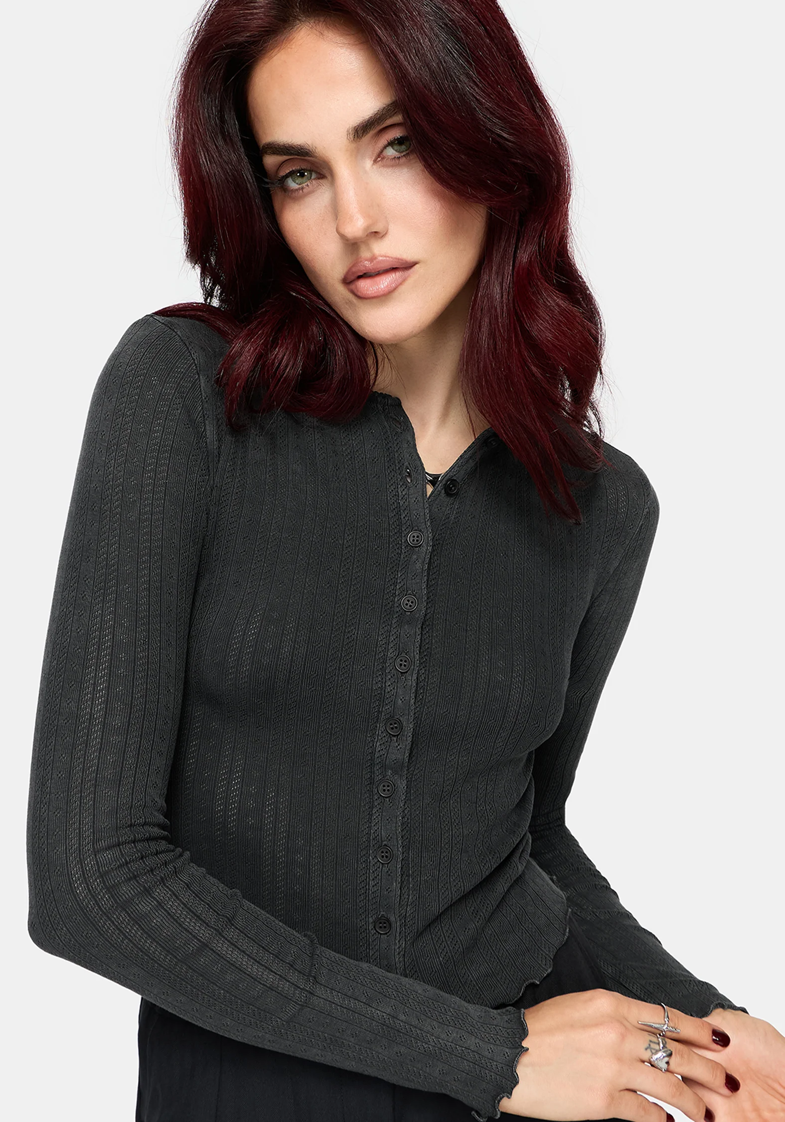 Lucera Pointelle Long Sleeve Cardigan - Image 6