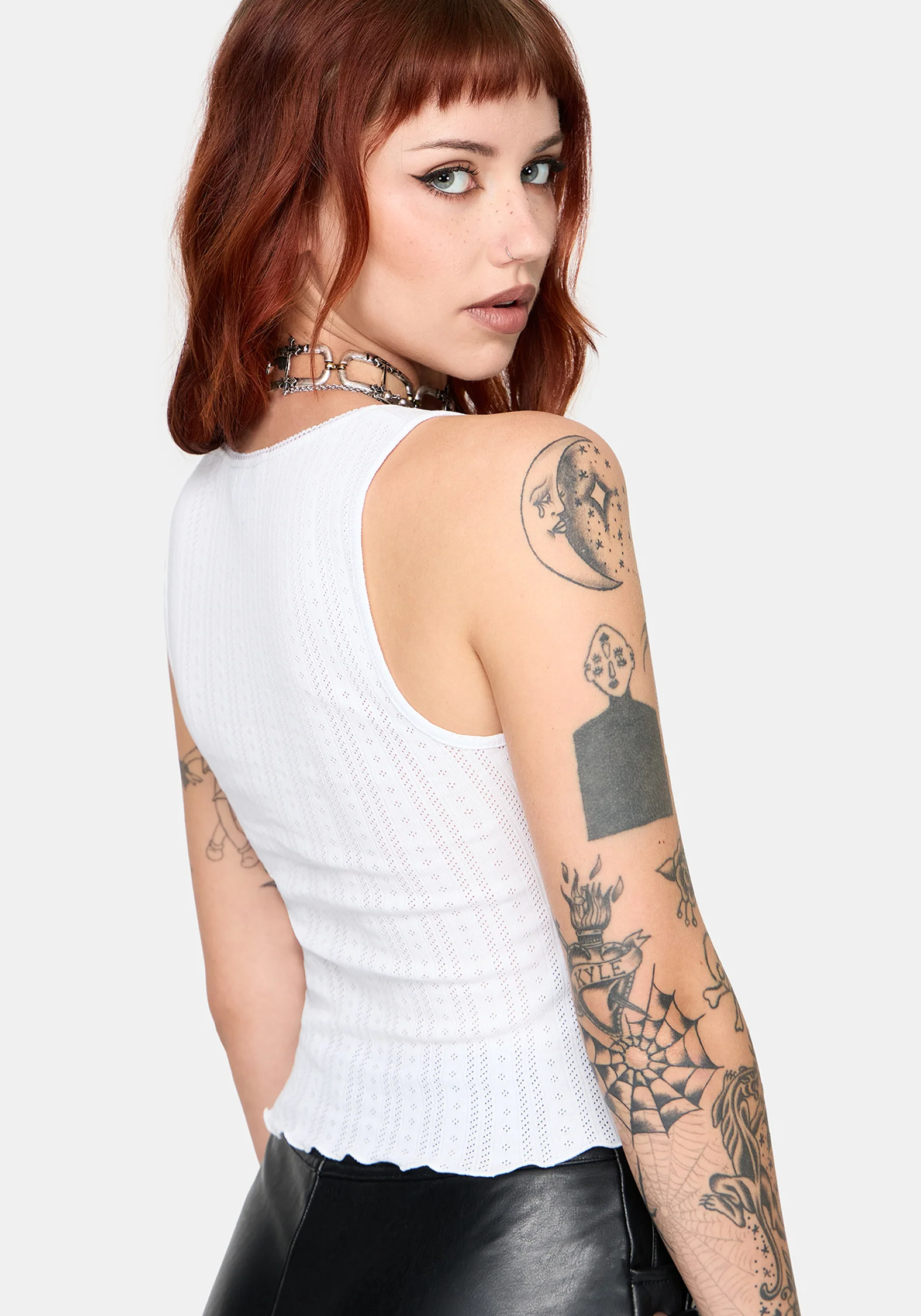 Lucera Pointelle Vest - White - Image 3