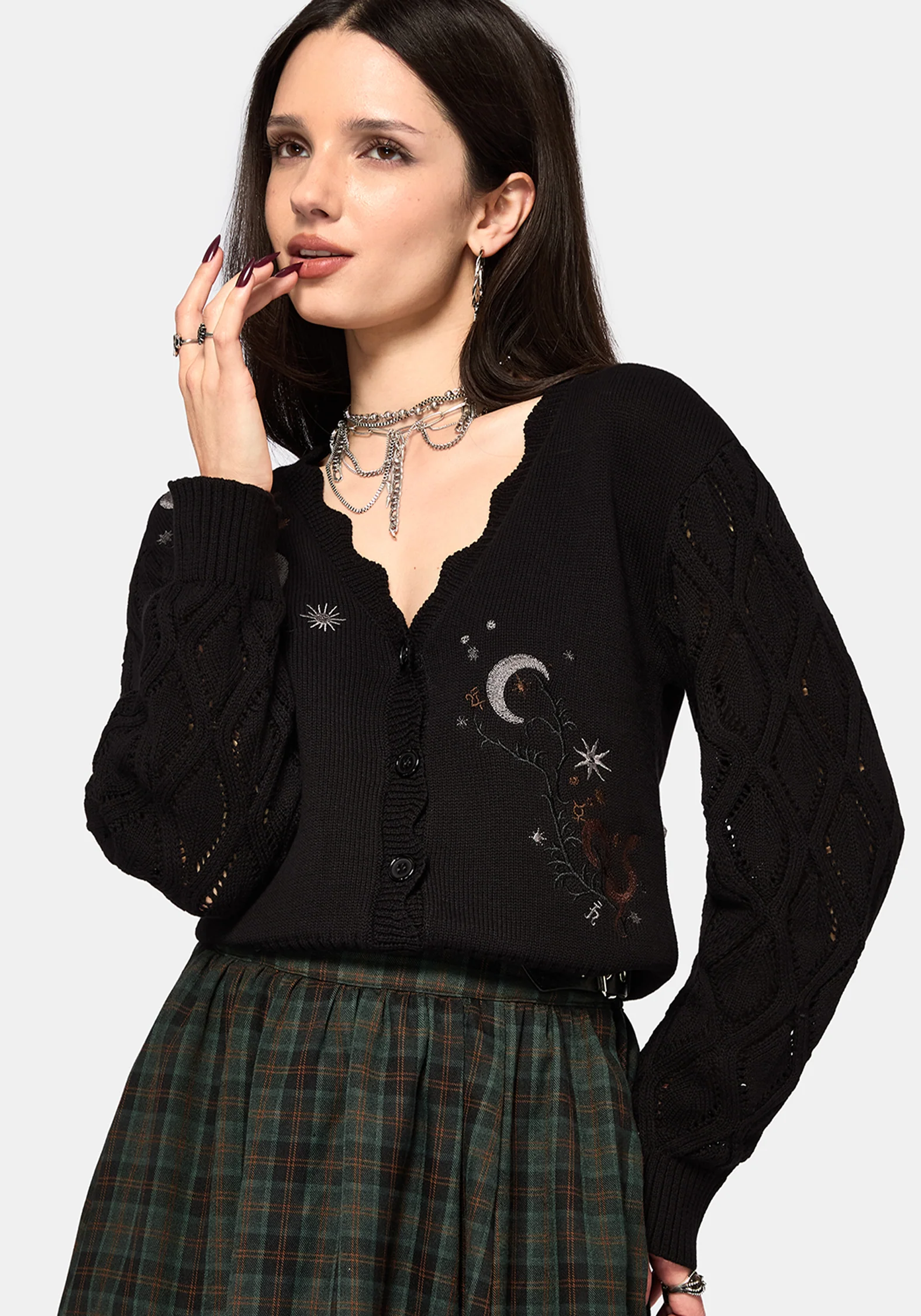 Lumi Celestial Embroidered Knit Cardigan - Image 5