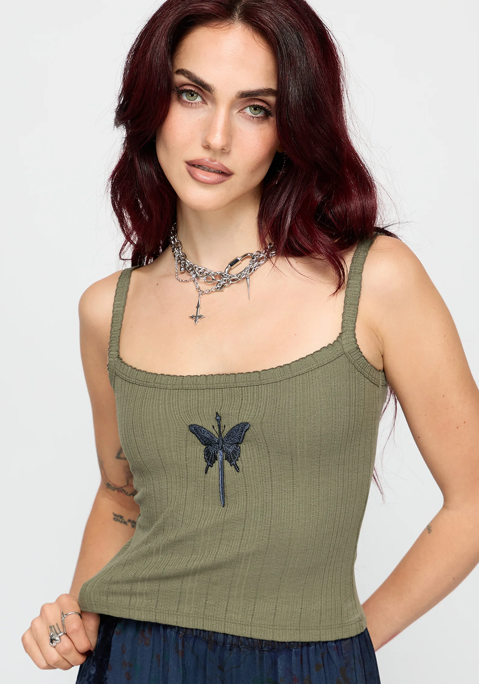 Lunar Sword Embroidered Pointelle Cami