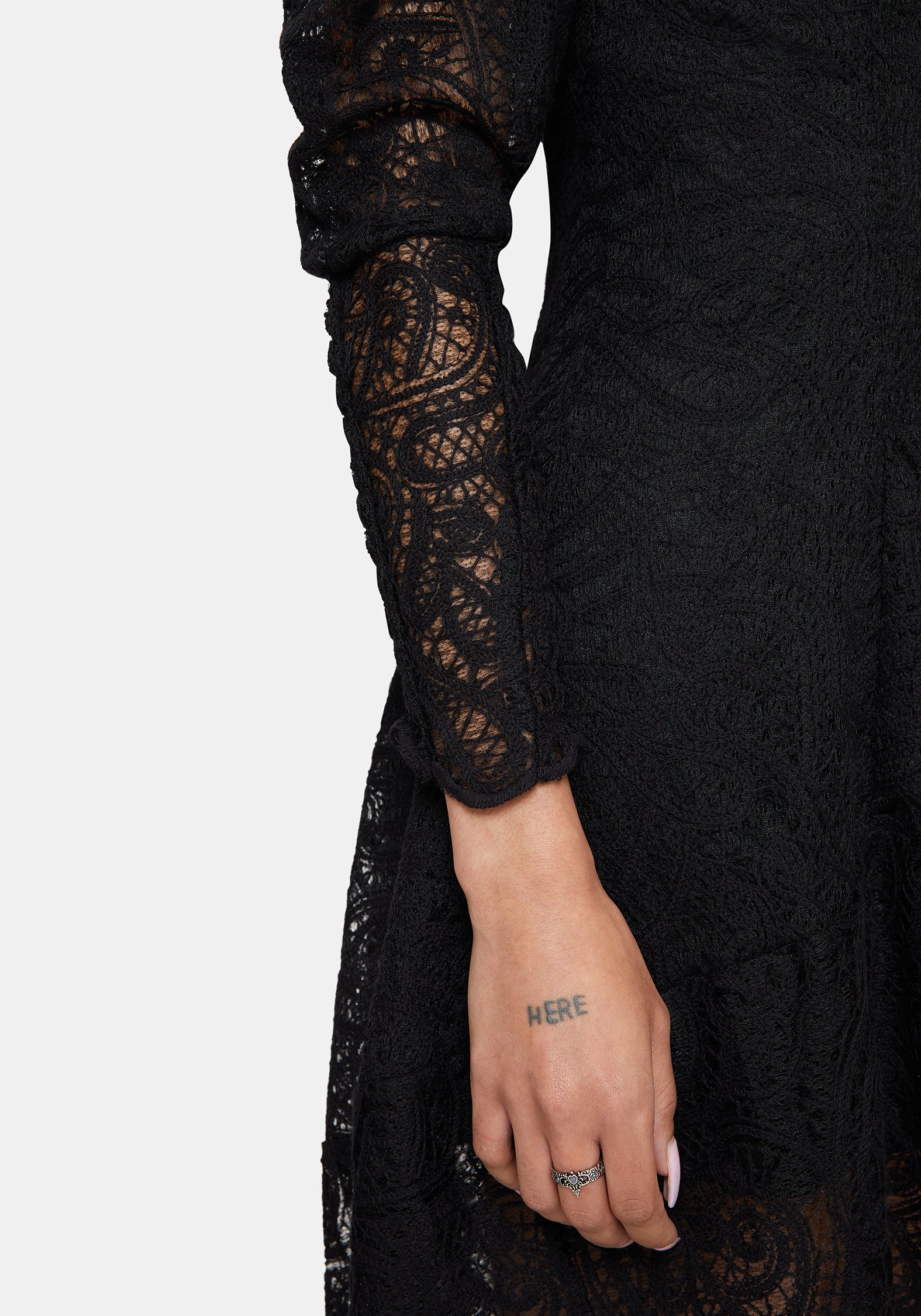 Lyra Hoch Hals Spitze Mini Kleid - Image 2