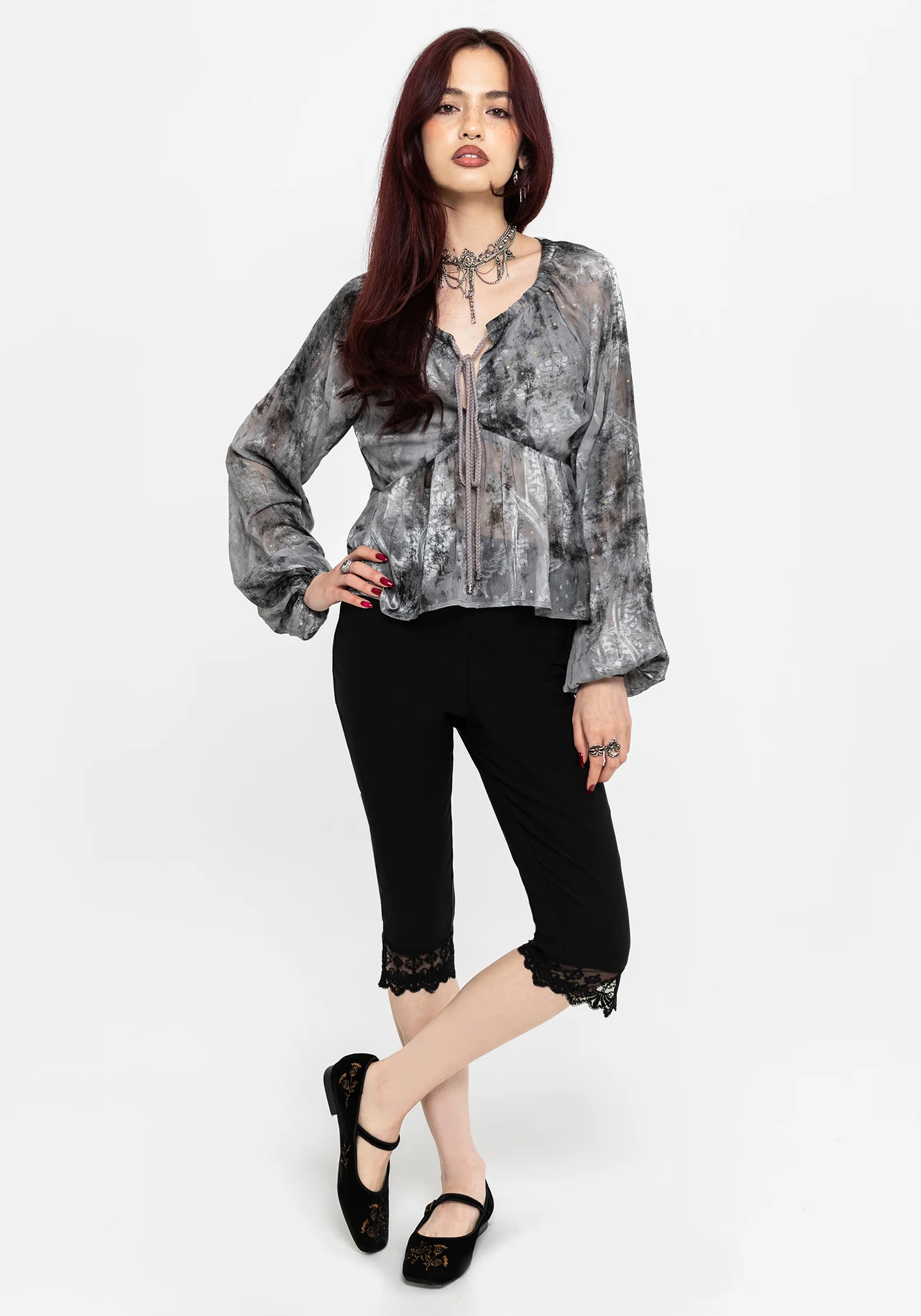 Maddie Keyhole Chiffon Halter Blouse - Image 9