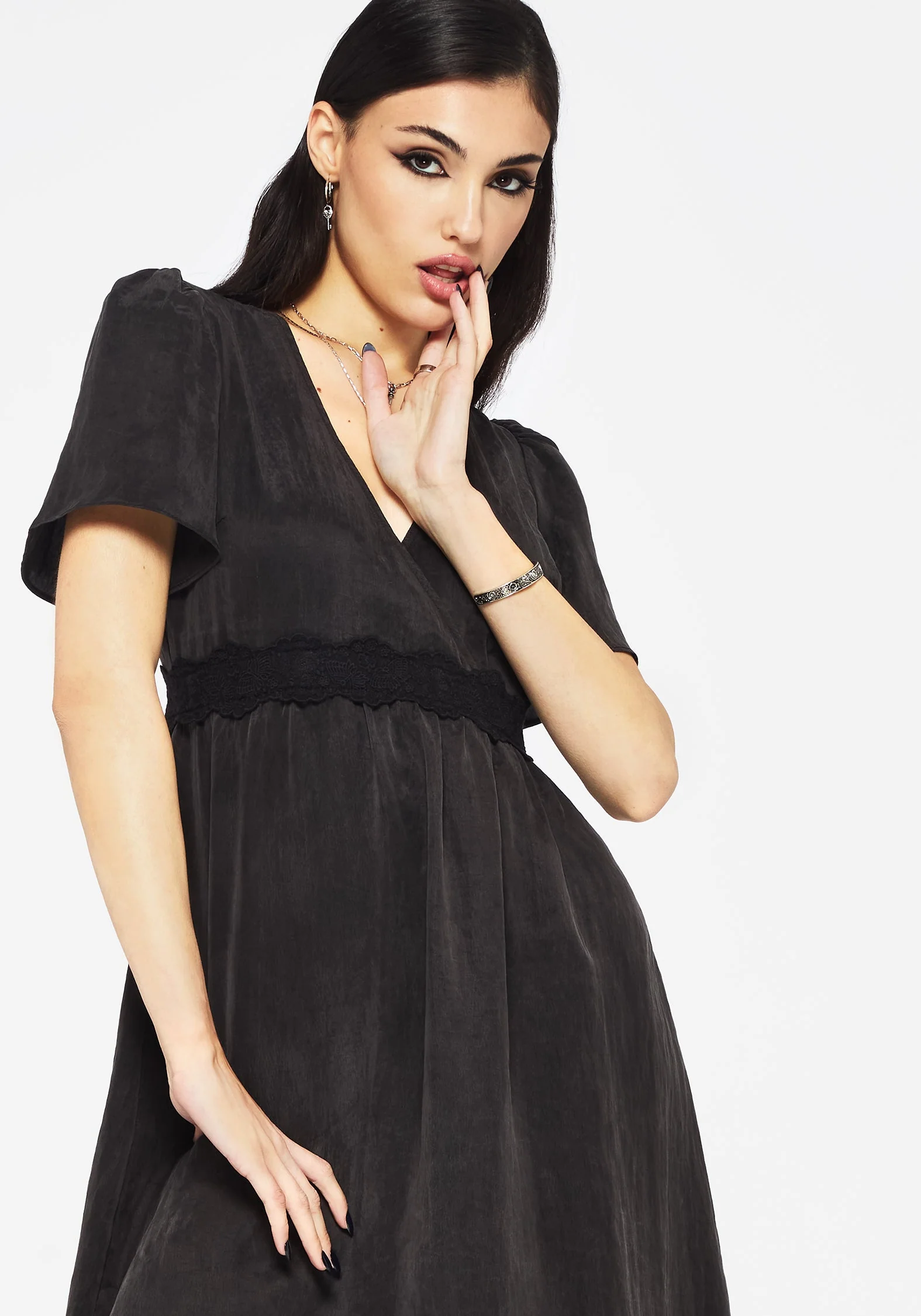 Maeve Lyocell Mischung Spitze Detail Maxi Kleid - Image 4