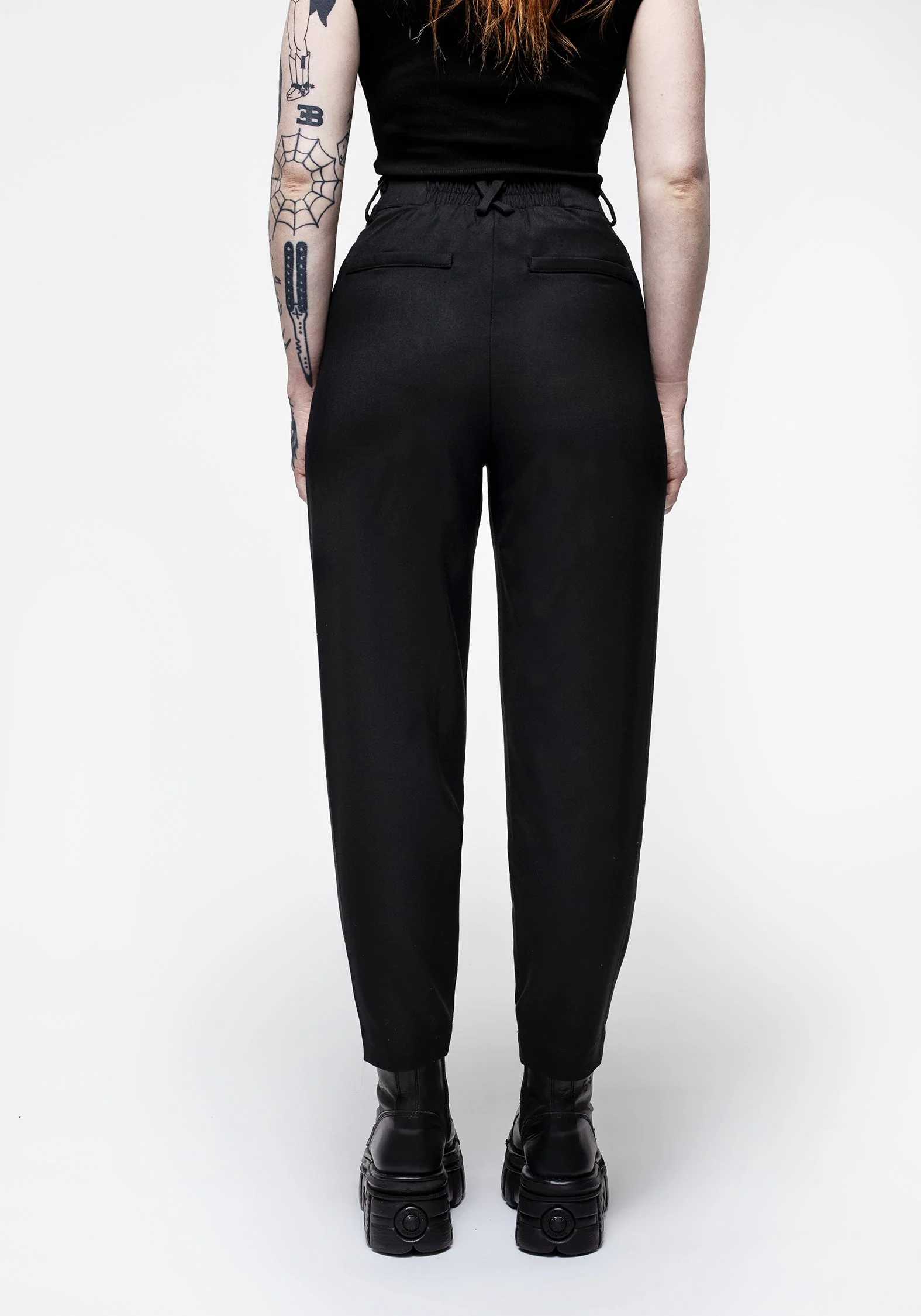 Malverde Hoch Taille Schmal Zulaufend Hosen - Schwarz - Image 3