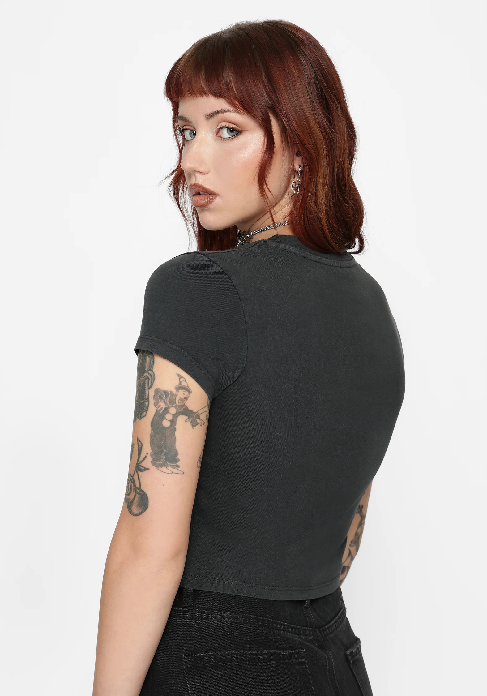 Maypole Fairy Print Crop T-Shirt - Black - Image 3