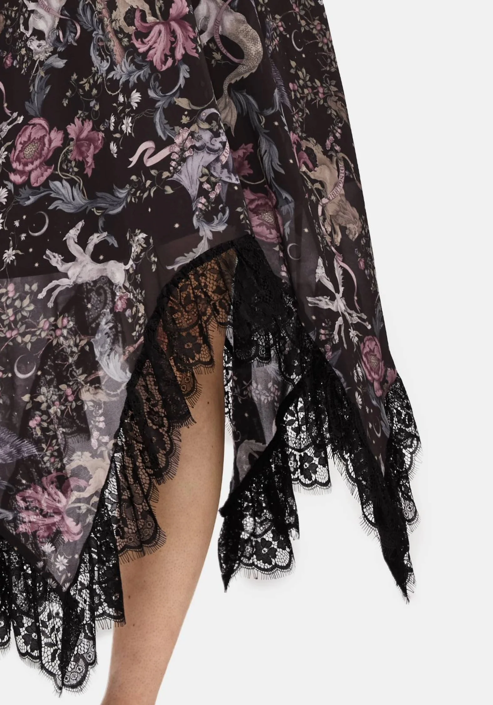 Merunicorn Enchanted Wald Chiffon Druck Midi Rock - Image 2