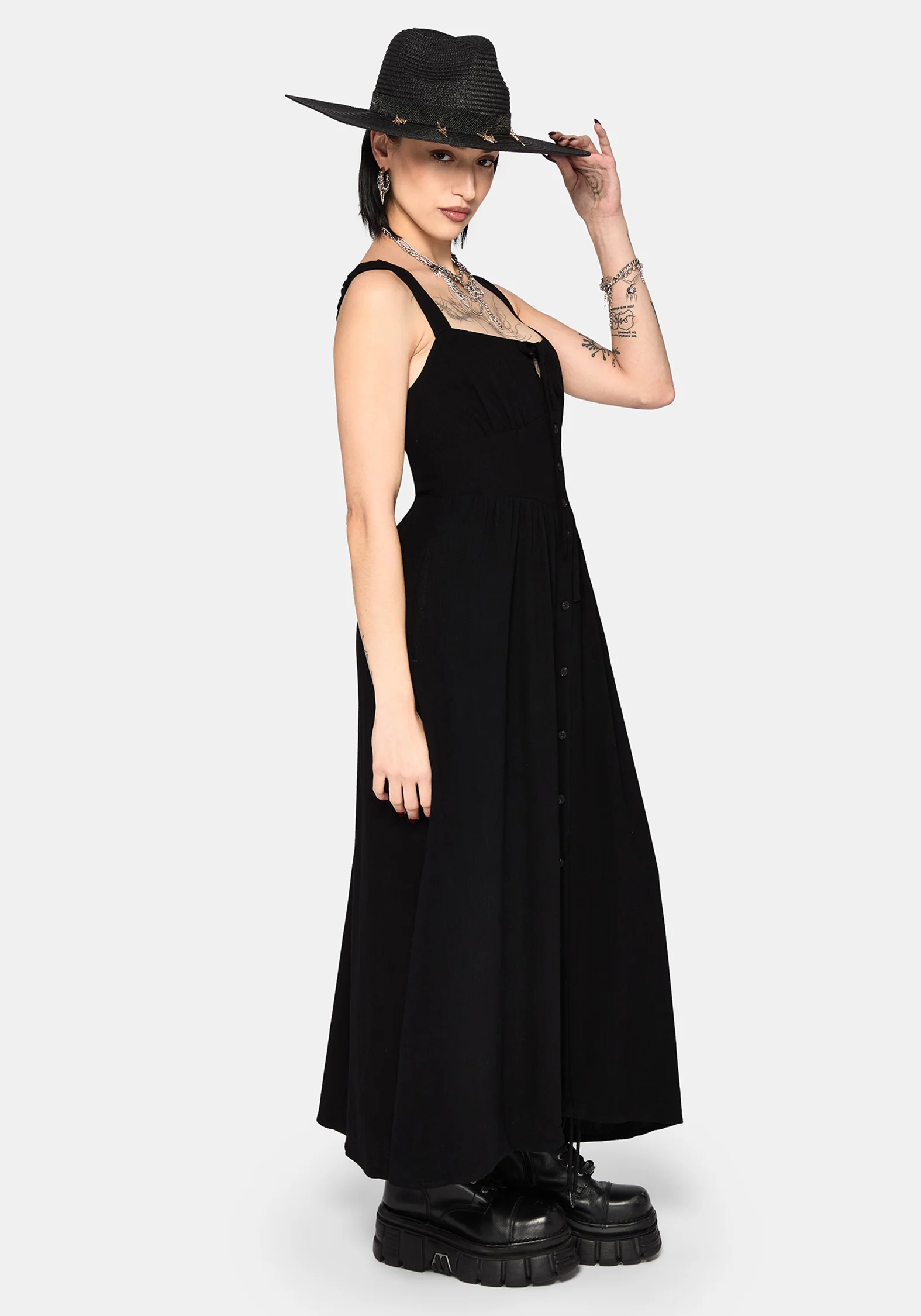Miseria Shirred Midaxi Dress - Image 6