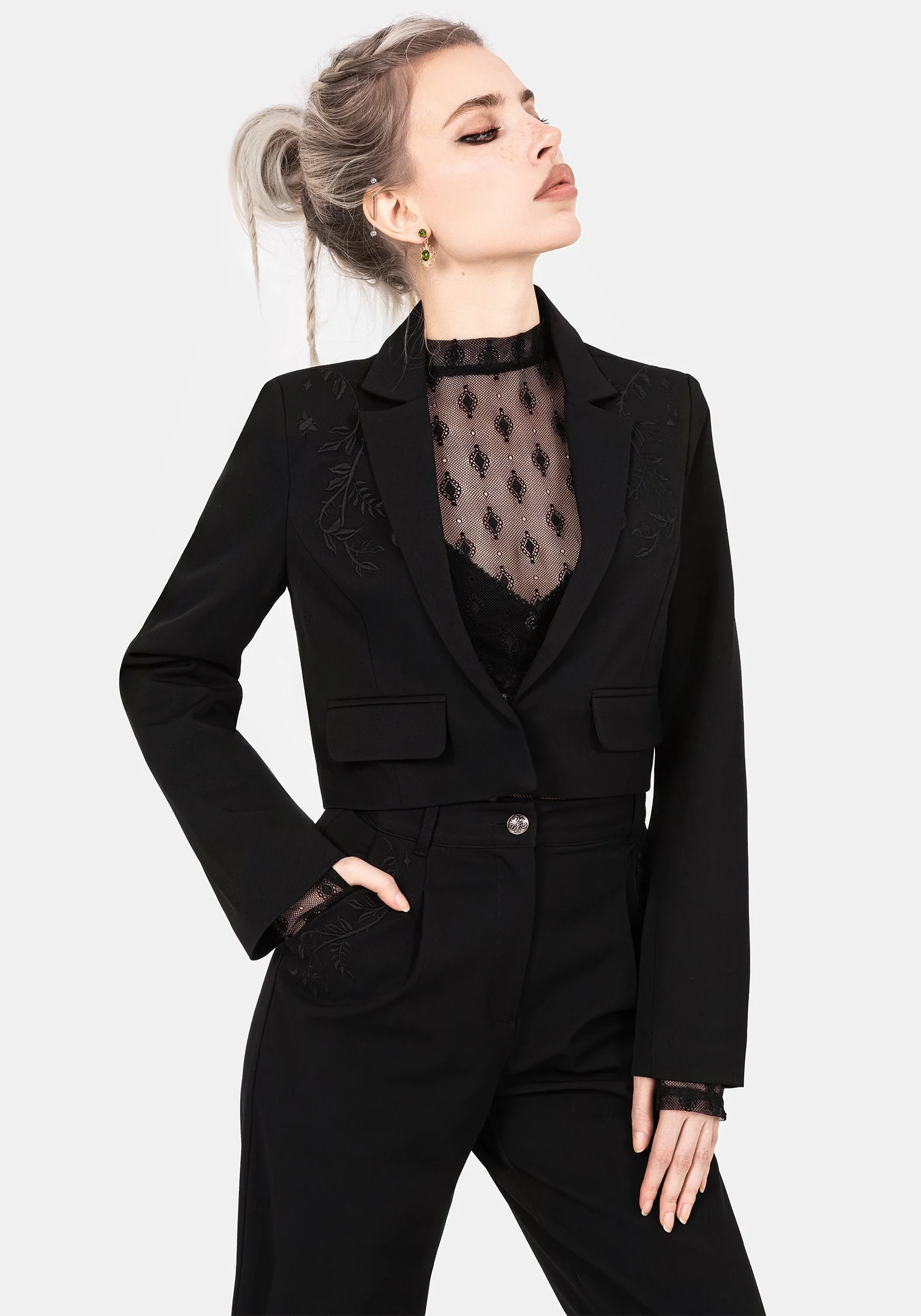 Mona Bestickt Kurz Blazer - Image 6