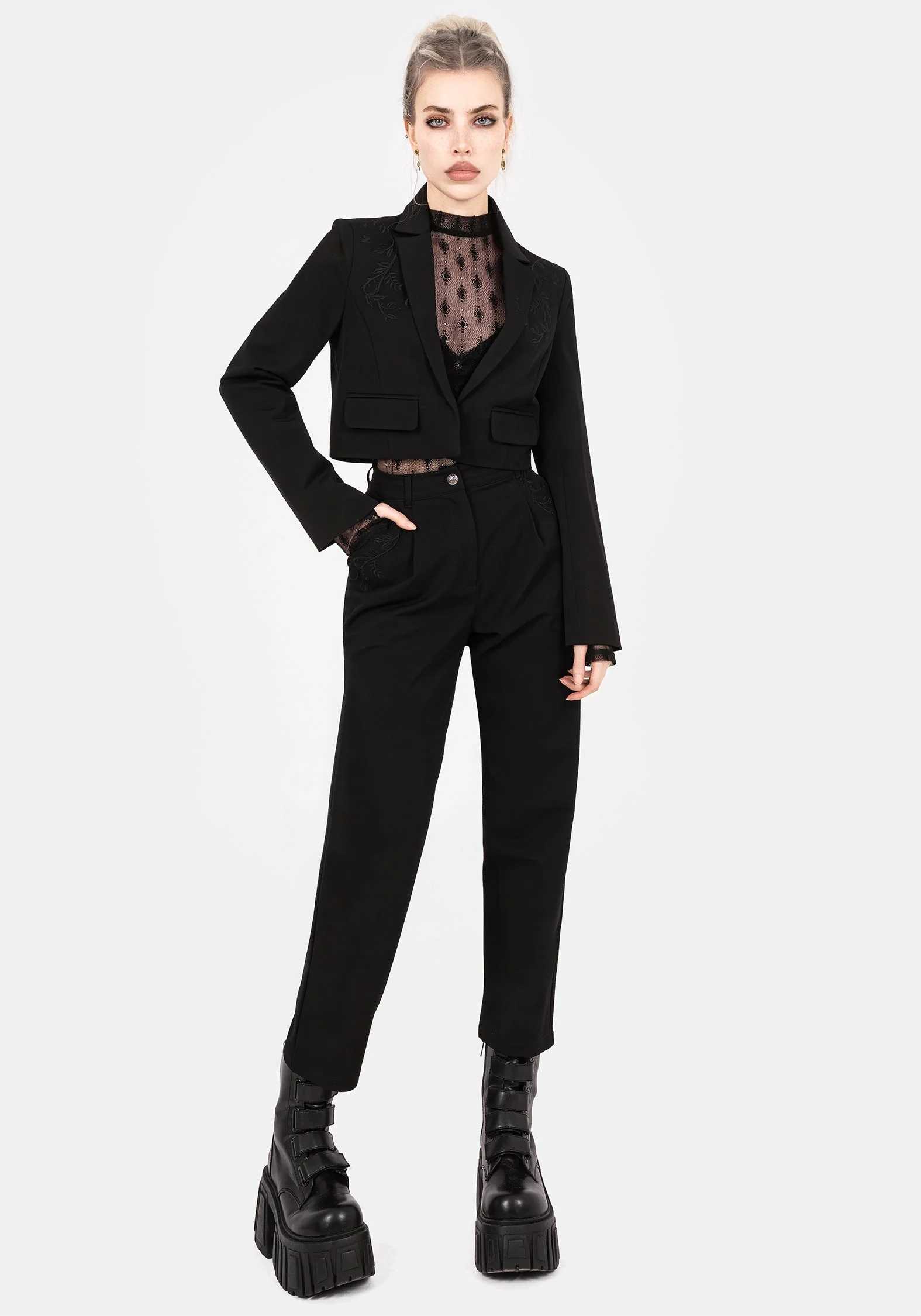 Mona Bestickt Kurz Blazer - Image 7