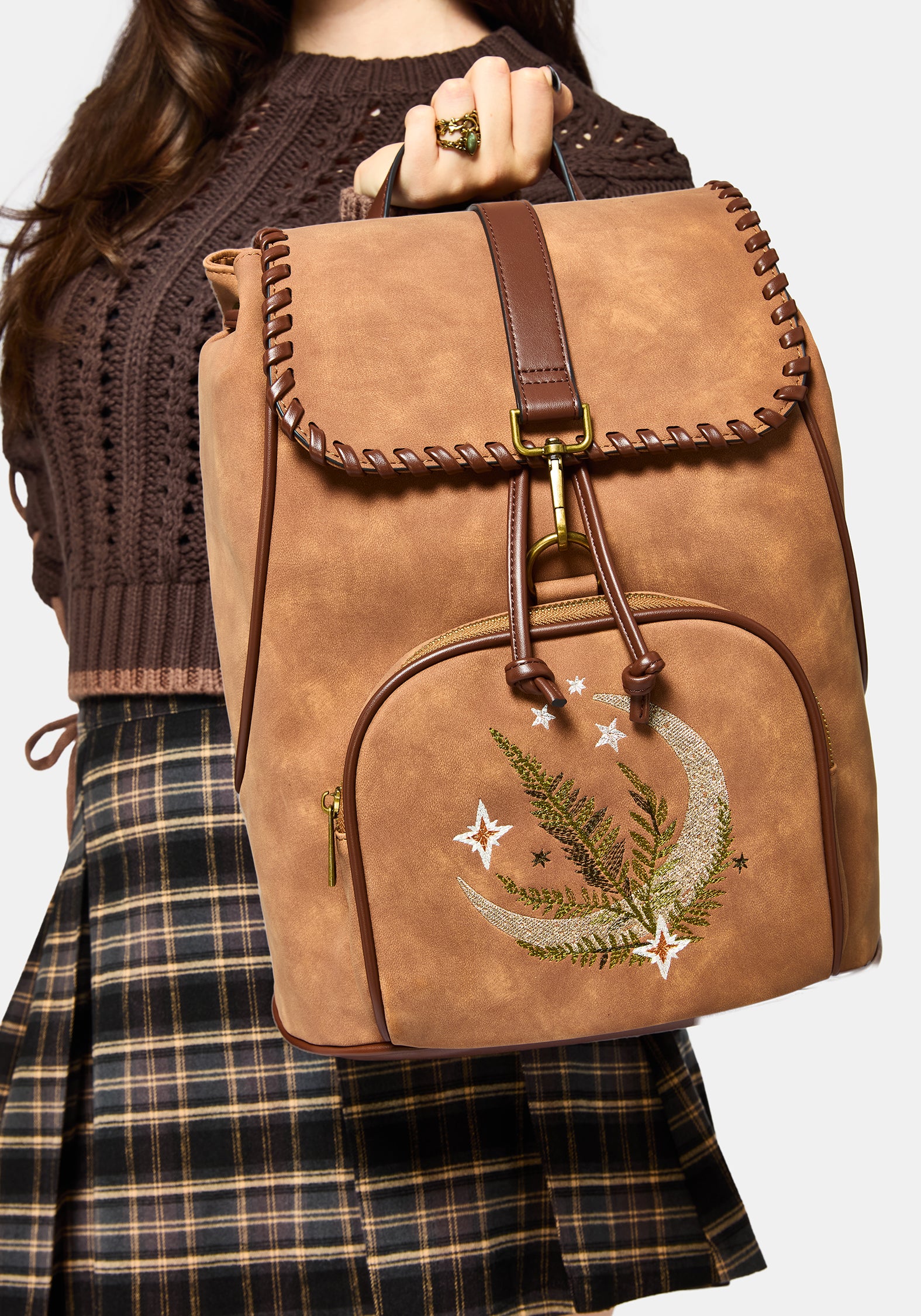Moonlit Mond Bestickt Rucksack - Image 6