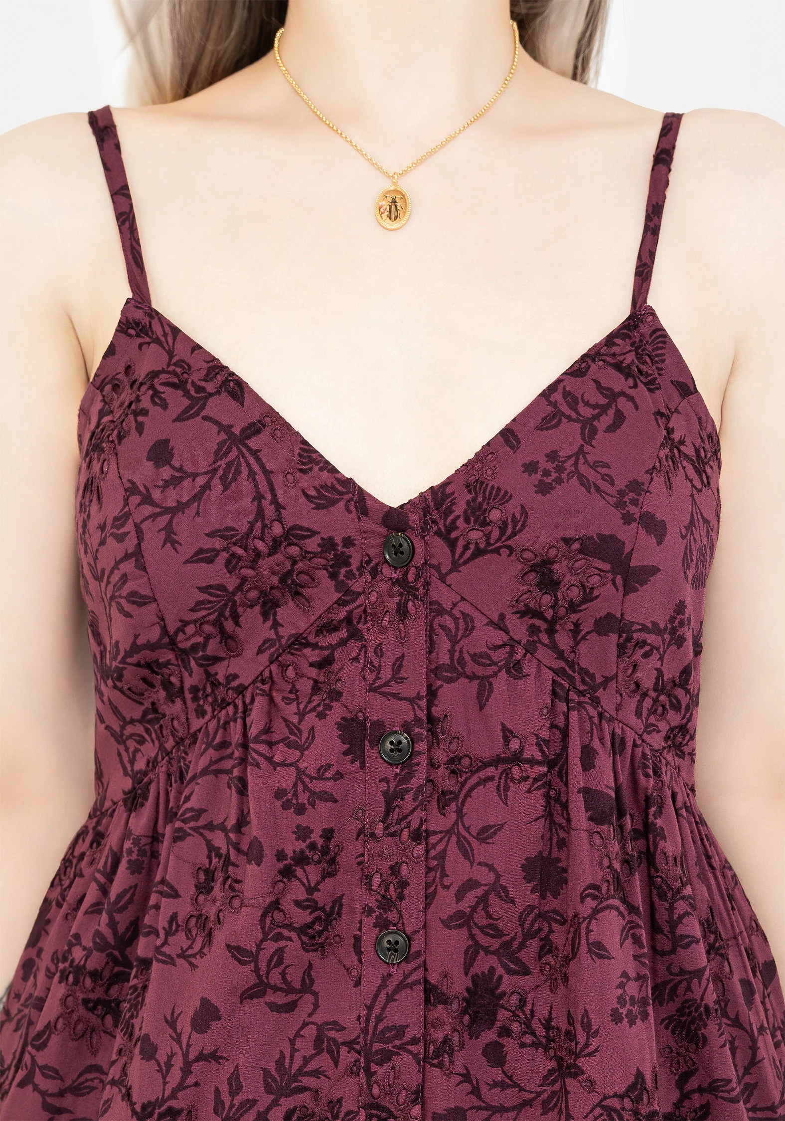 Morgana Baumwolle Broderie Cami Midaxi Kleid - Image 2