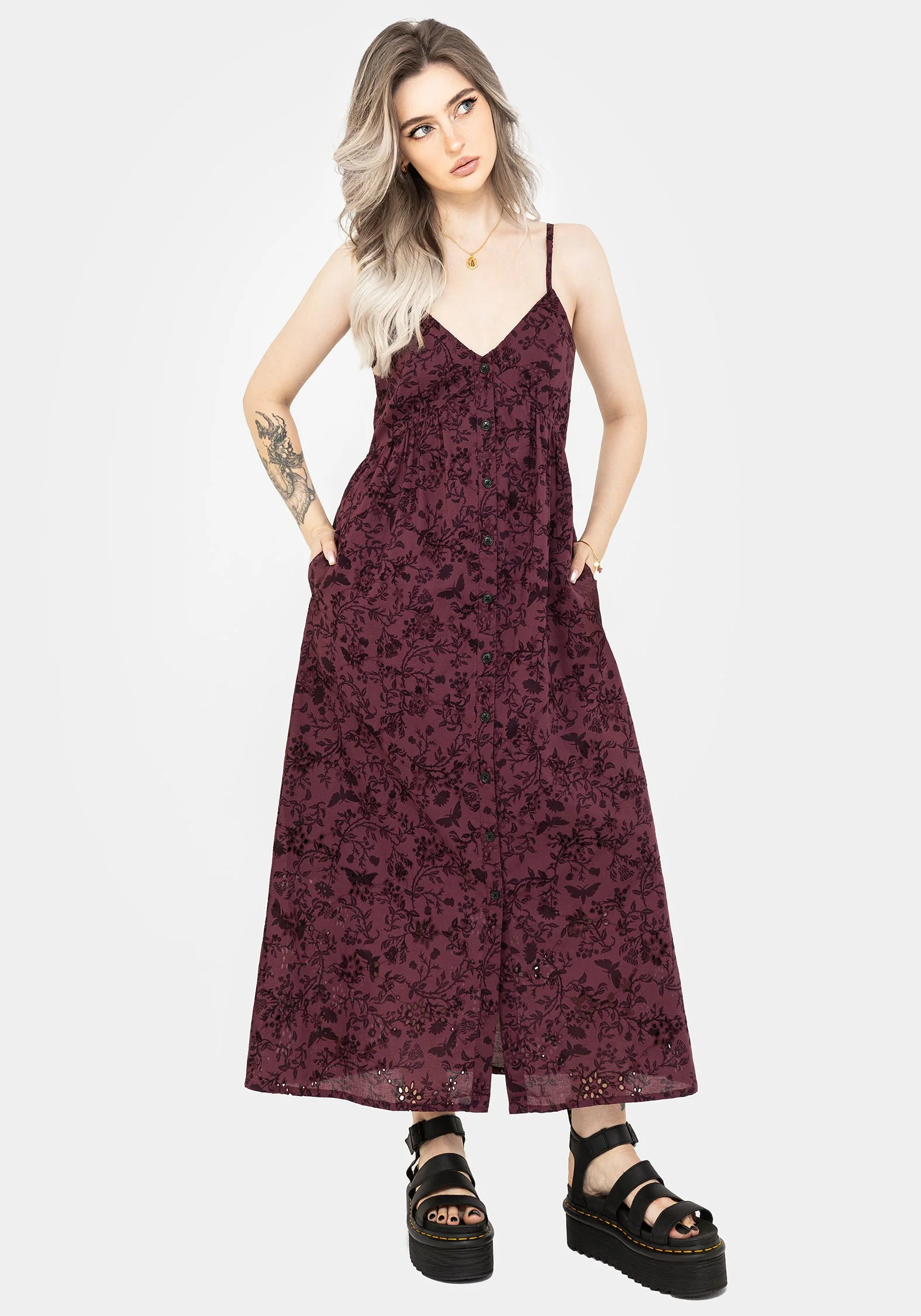 Morgana Baumwolle Broderie Cami Midaxi Kleid - Image 4