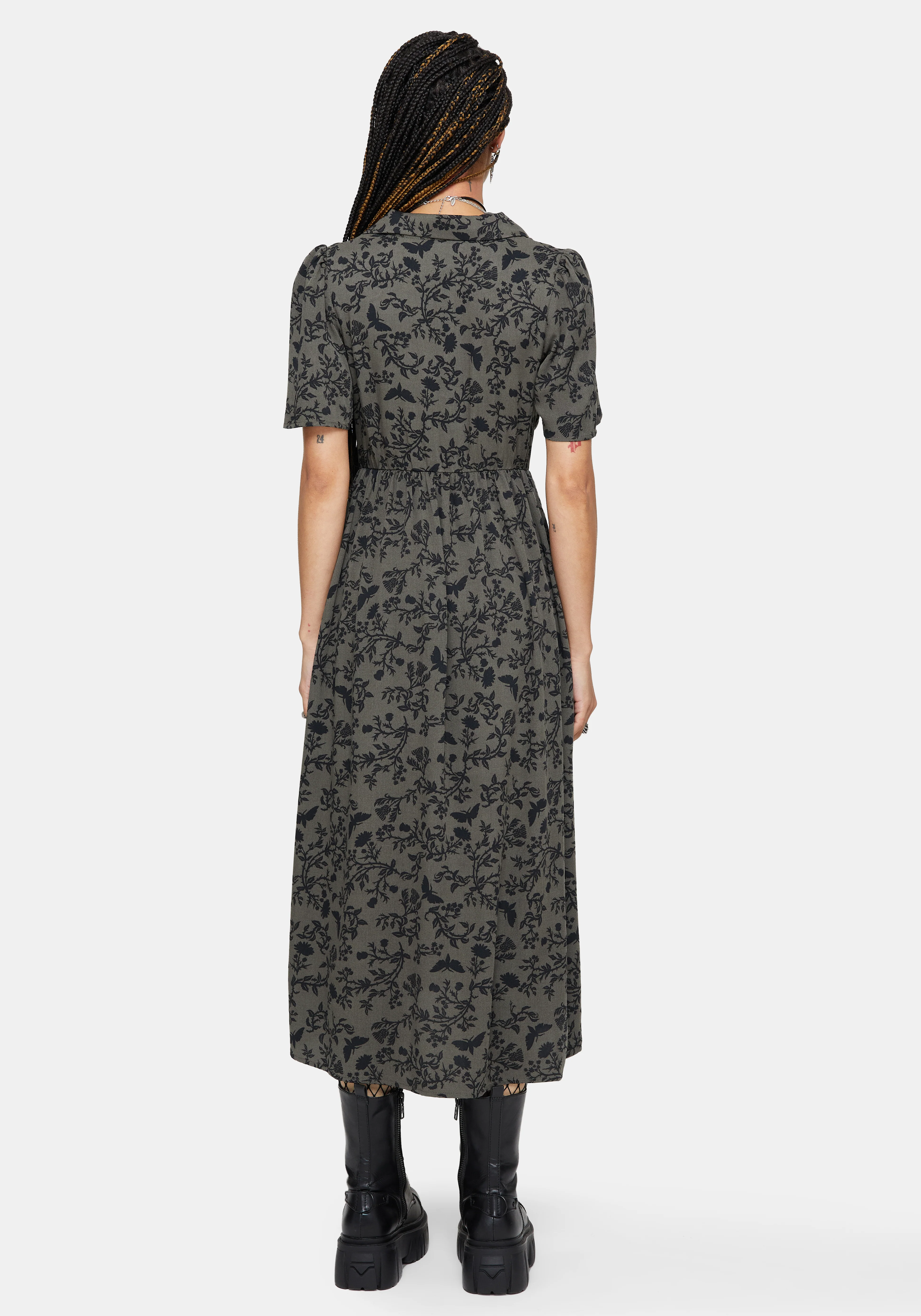 Morgana Midi Hemd Kleid - Grün - Image 6