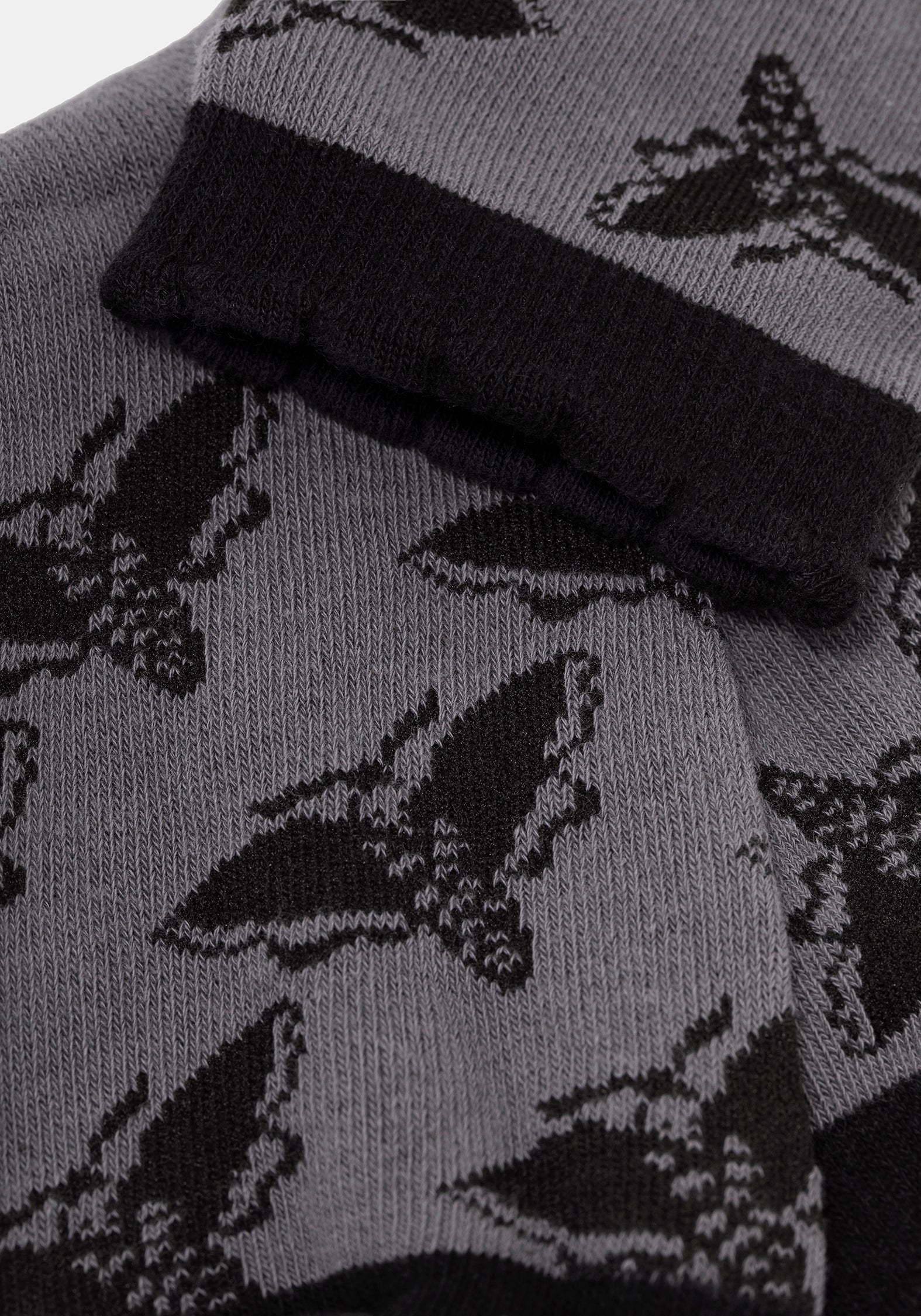 Mortmoth Jacquard Gestrickt Socken - Schwarz - Image 2