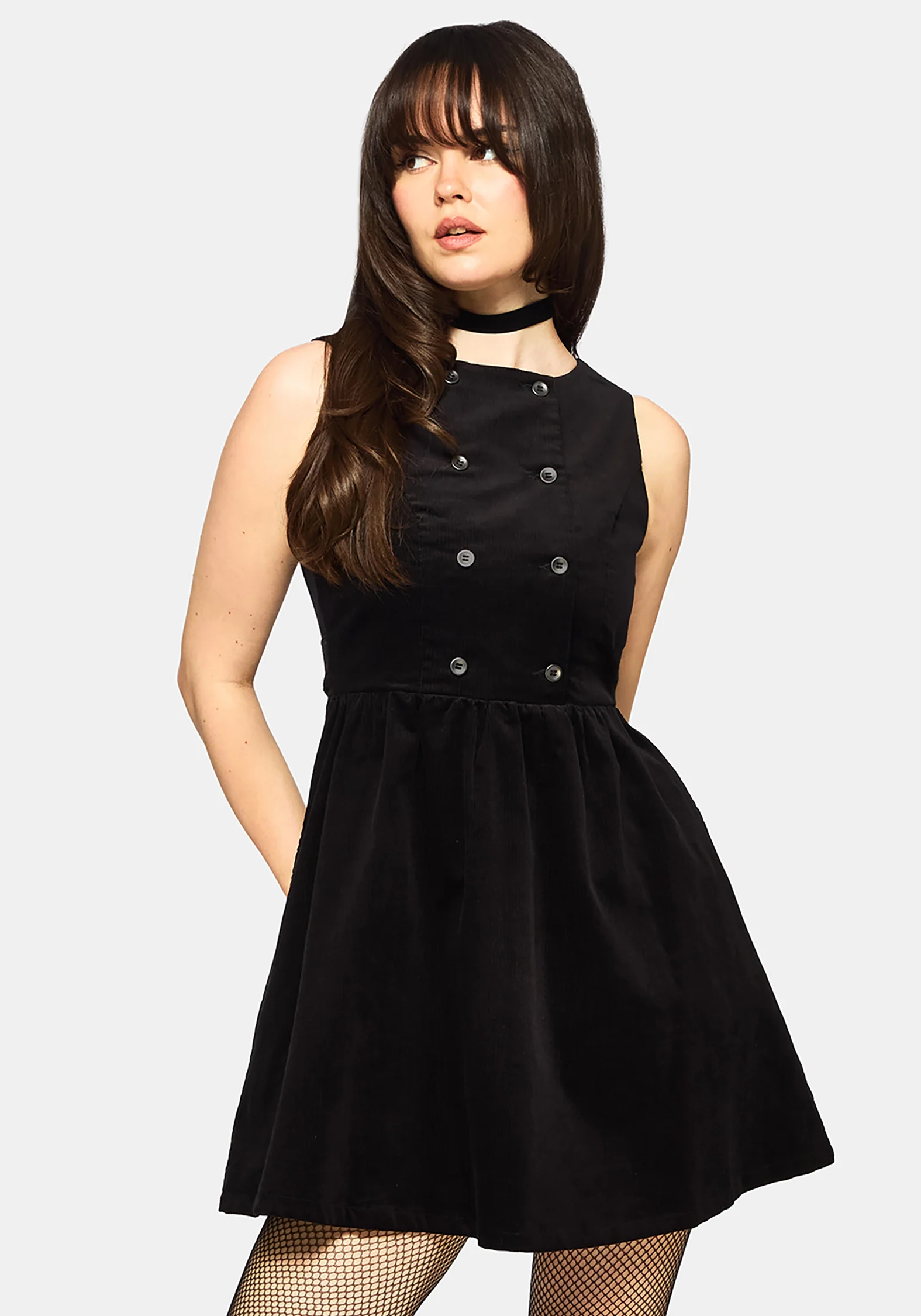 Mournia Kordel Knopf Hoch Mini Kleid - Image 4
