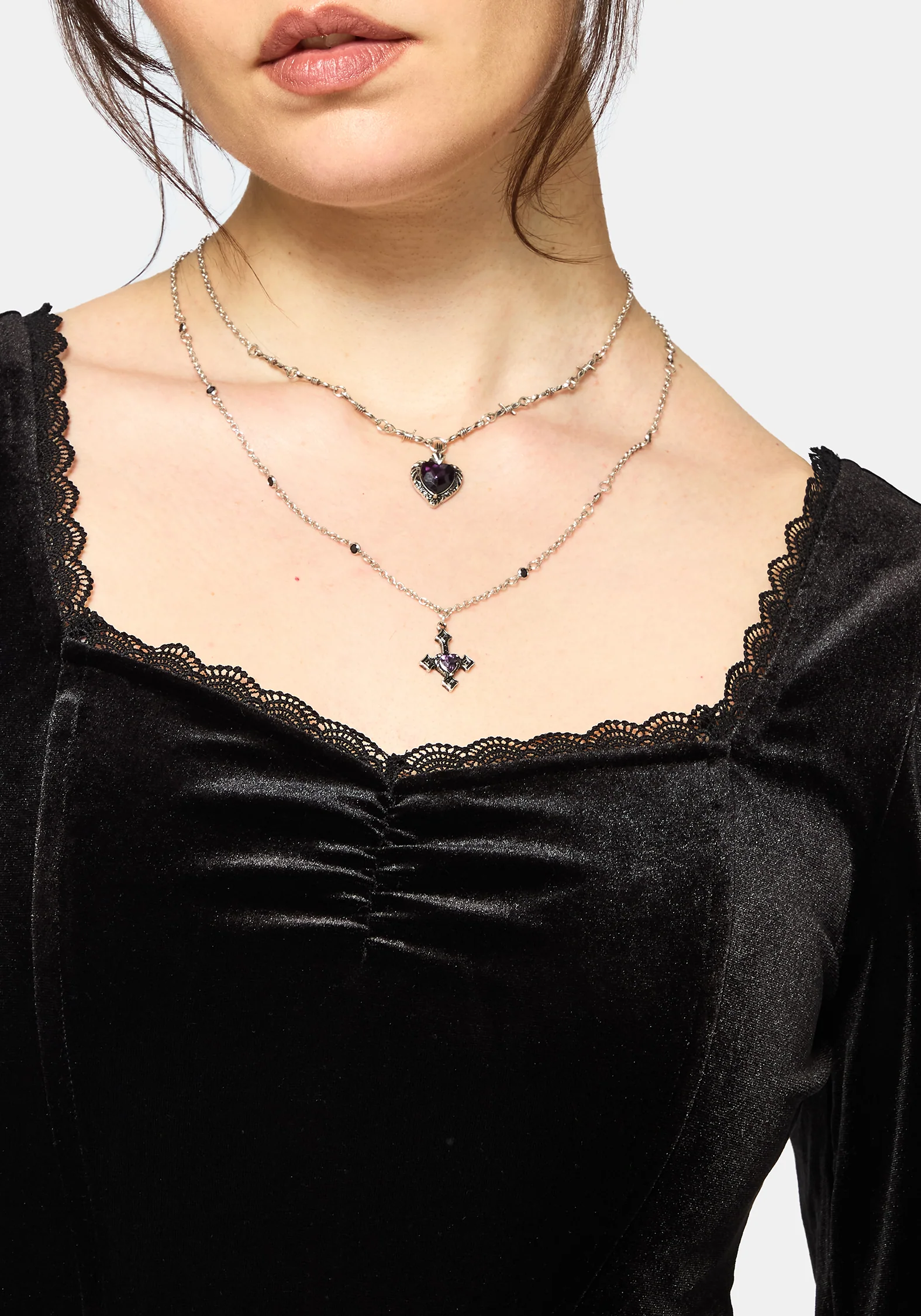 Nelle Velours Bestickt Puffärmel Ärmel Korsett Top - Image 4