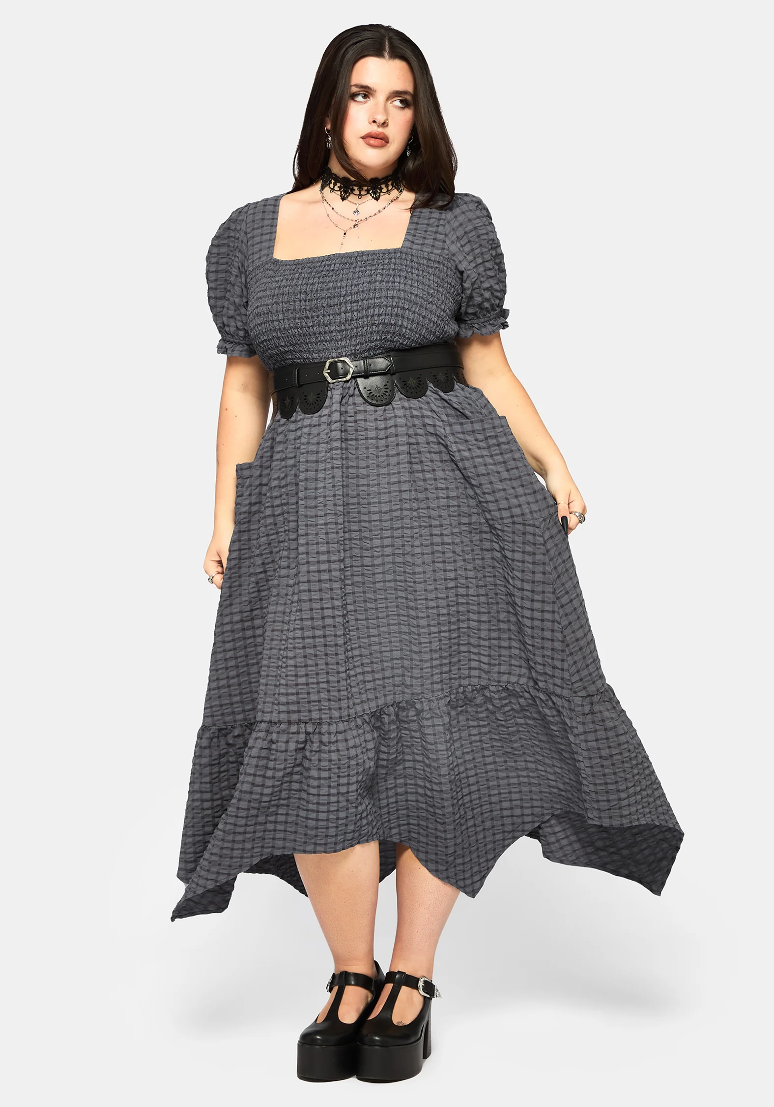 Nimira Prüfen Taschentuch Saum Midi Kleid - Image 8