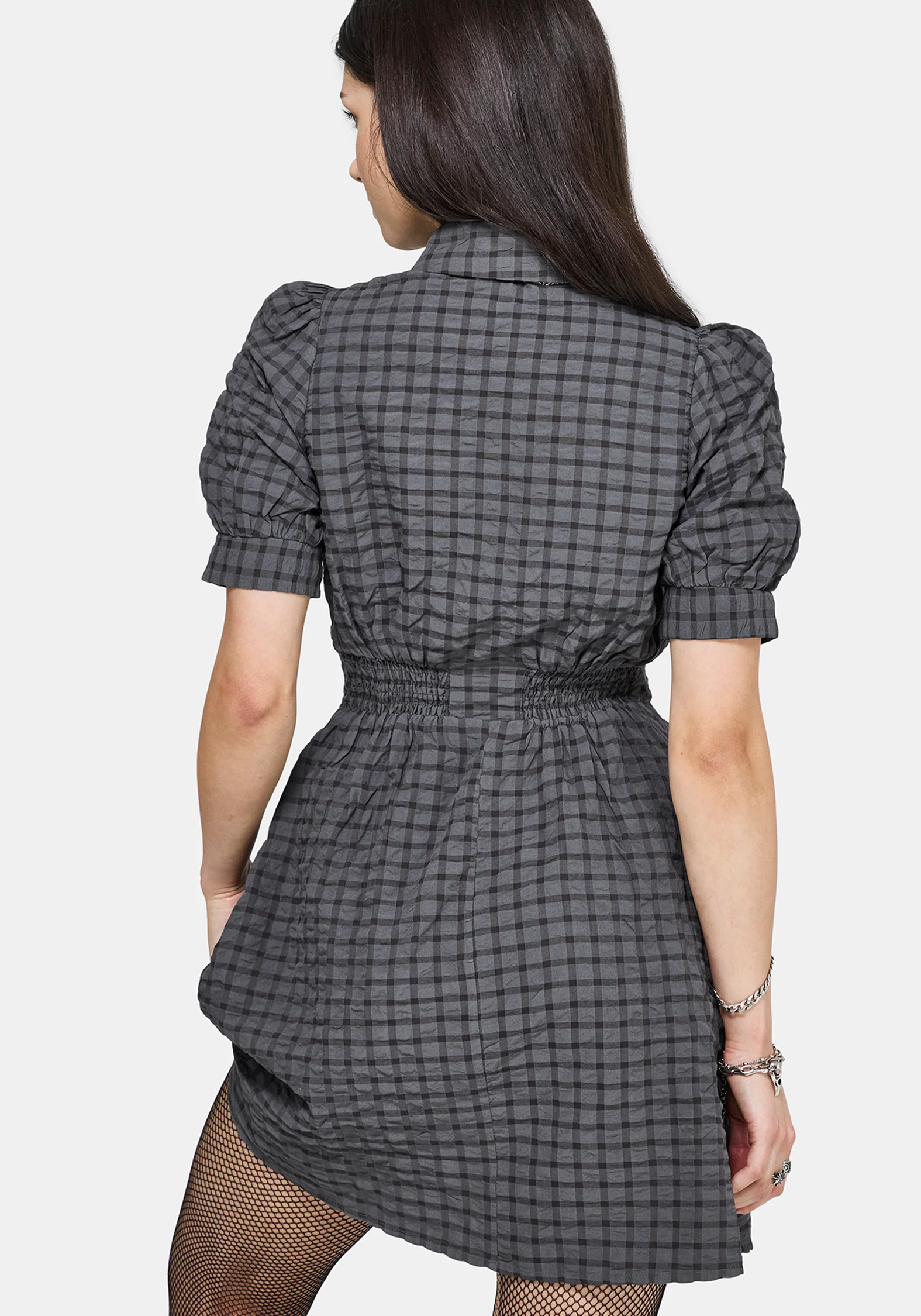 Nimira Prüfen Puffärmel Ärmel Mini Kleid - Image 7