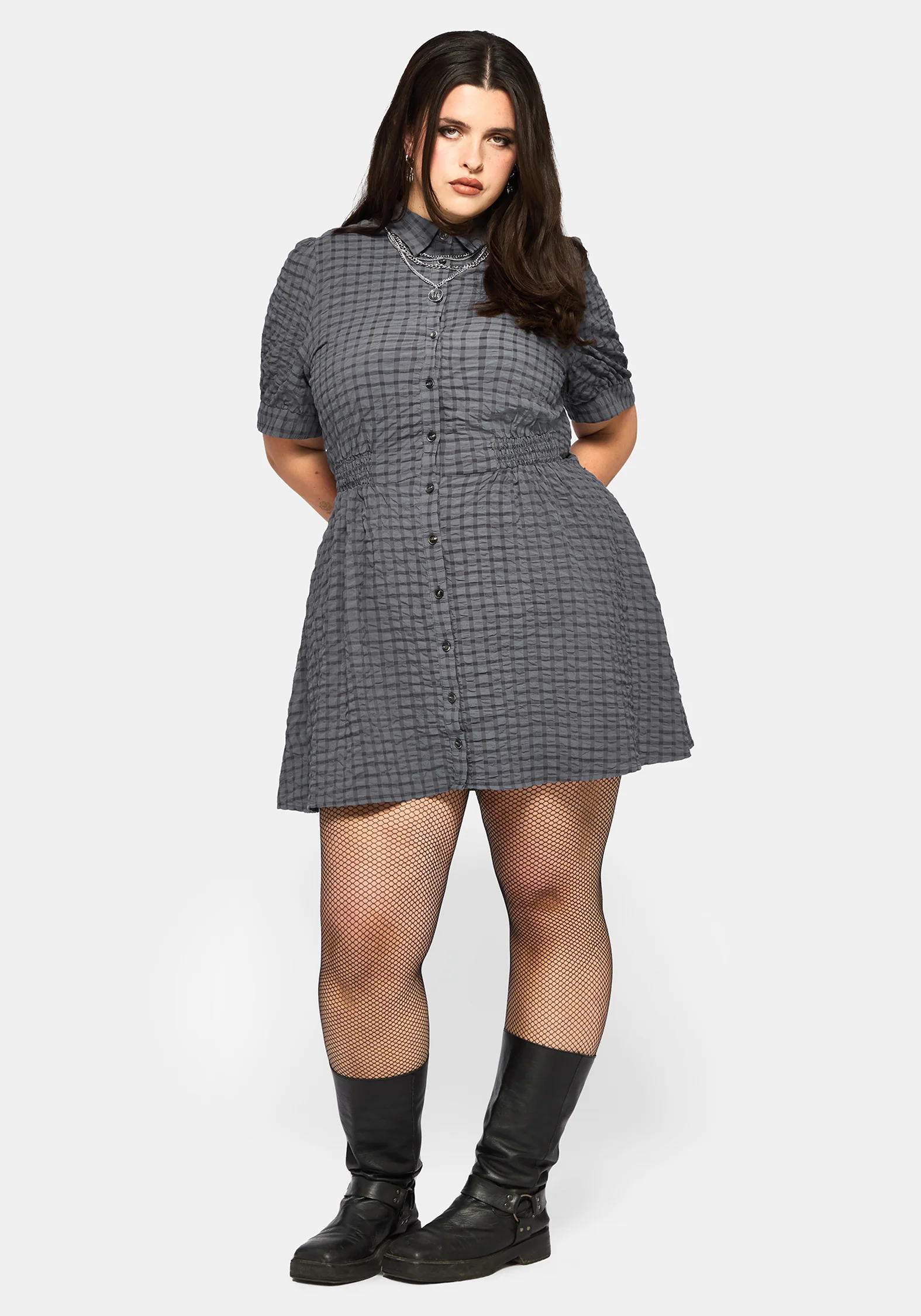 Nimira Prüfen Puffärmel Ärmel Mini Kleid - Image 8