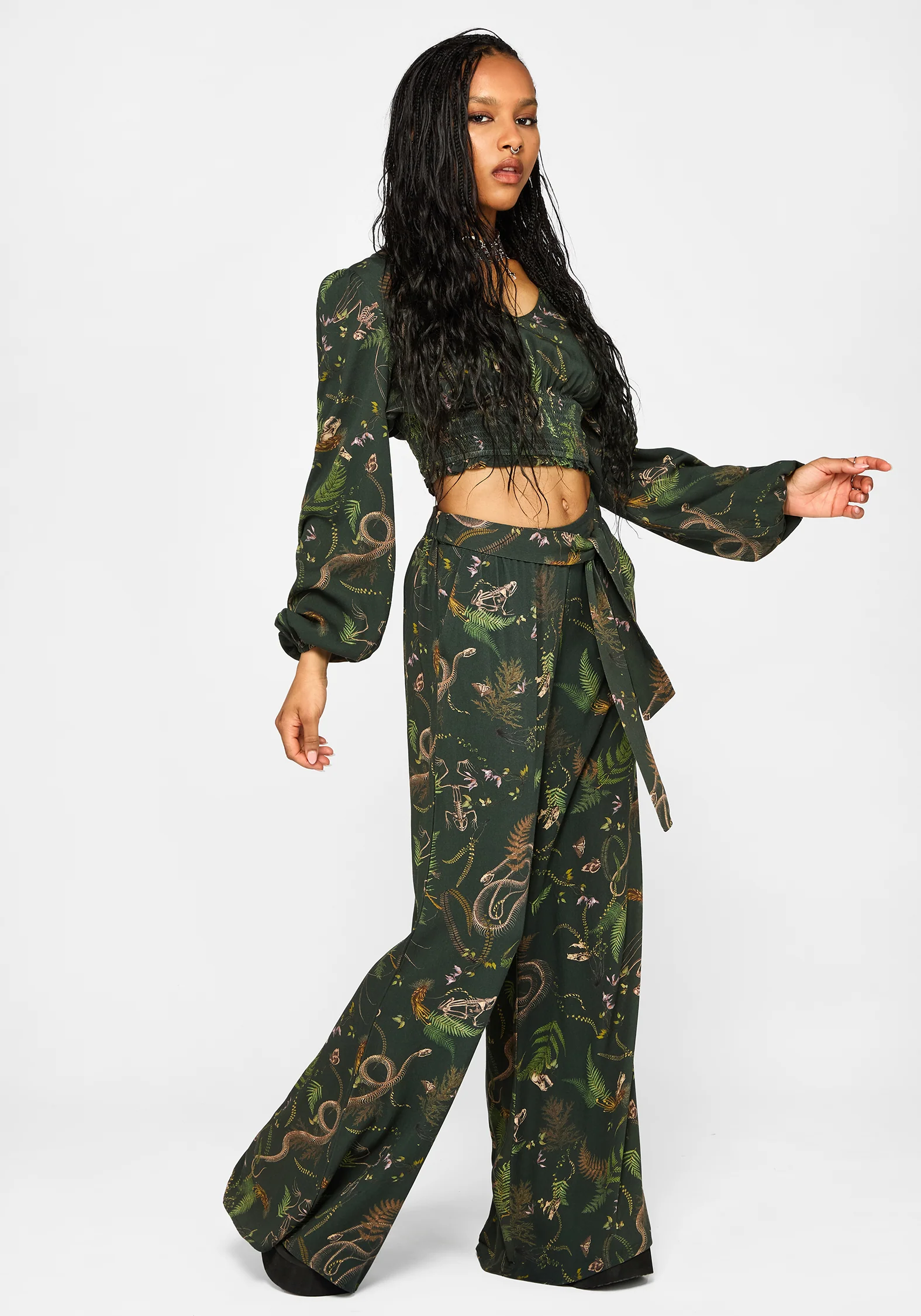 Noctaris Print Wide Leg Palazzo Trousers - Image 2