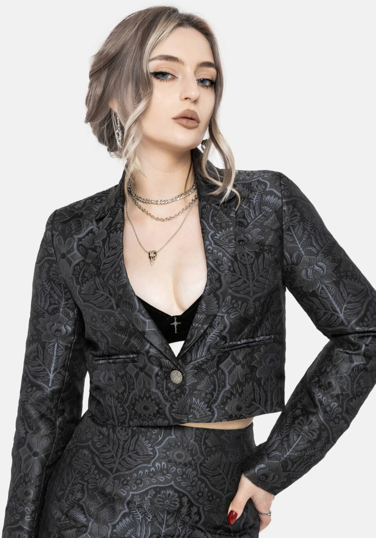 Nocturna Jacquard Kurz Geschnitten Blazer
