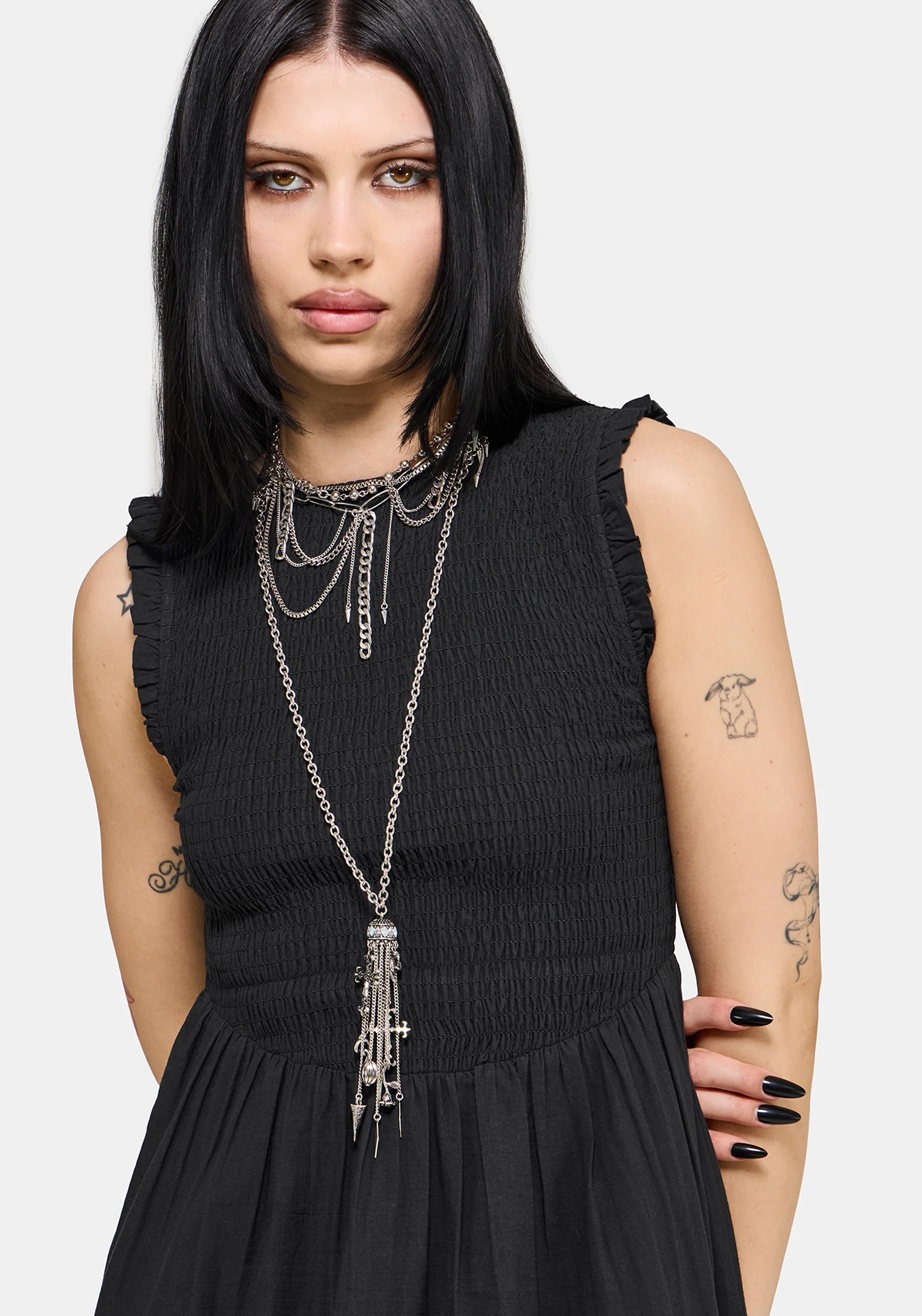 Noirette Broderie Midi Dress - Image 2