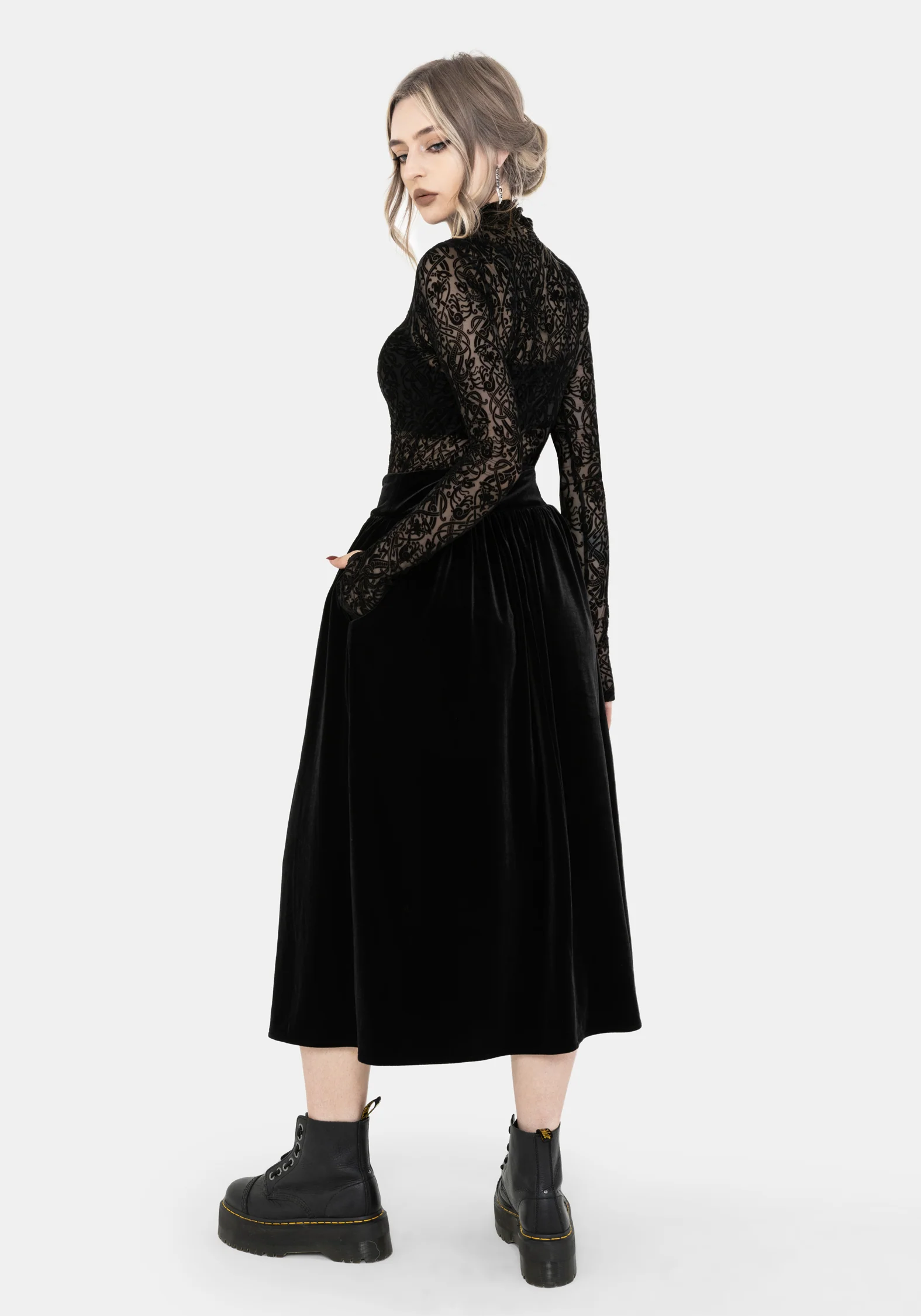 Nova Velours Frosch Closure Midi Rock - Image 3