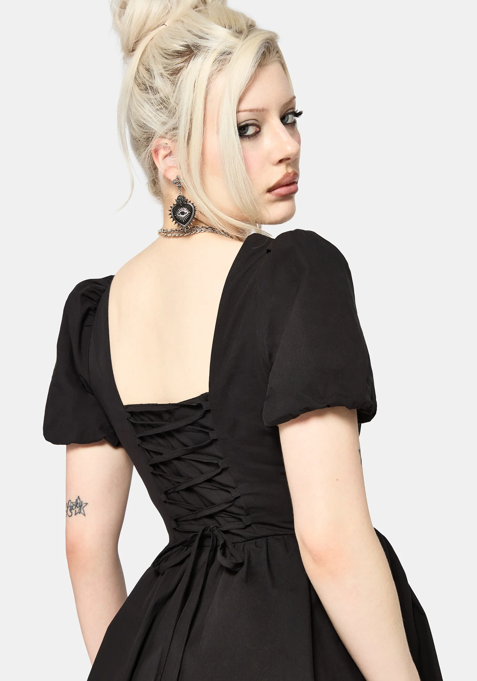 Obsidia Spitze Hoch Korsett Mini Kleid - Image 3