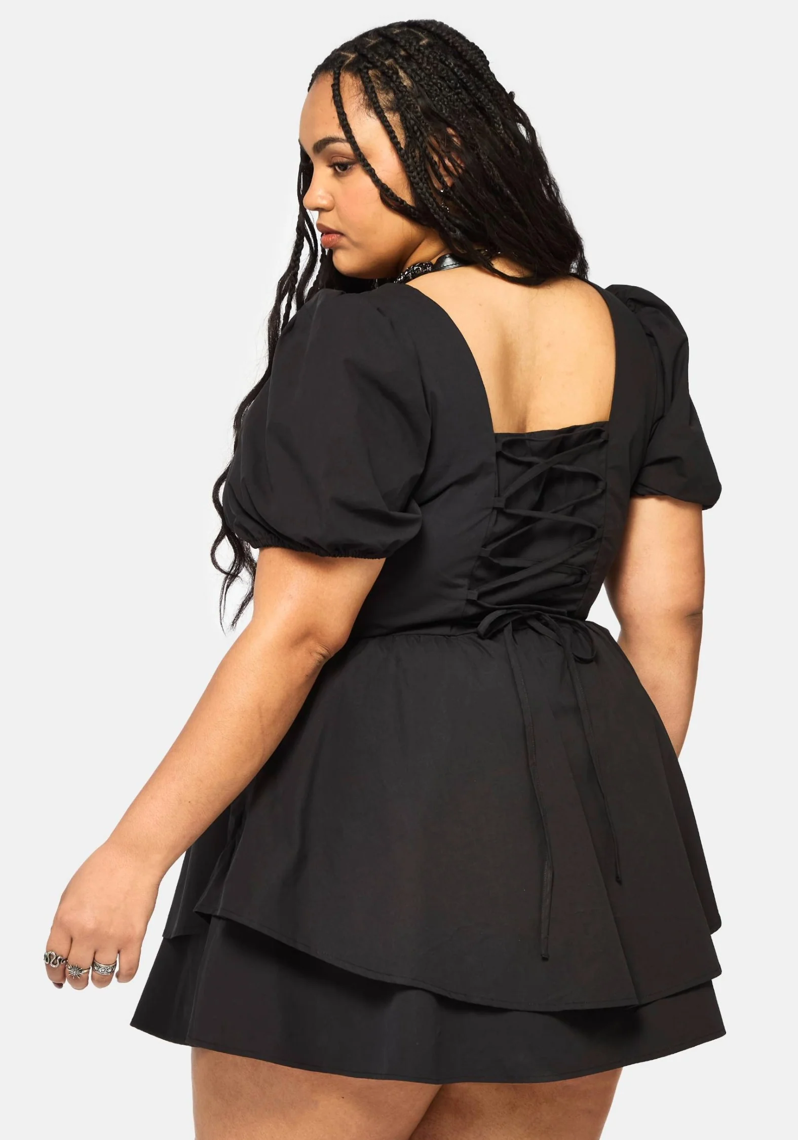 Obsidia Spitze Hoch Korsett Mini Kleid - Image 8