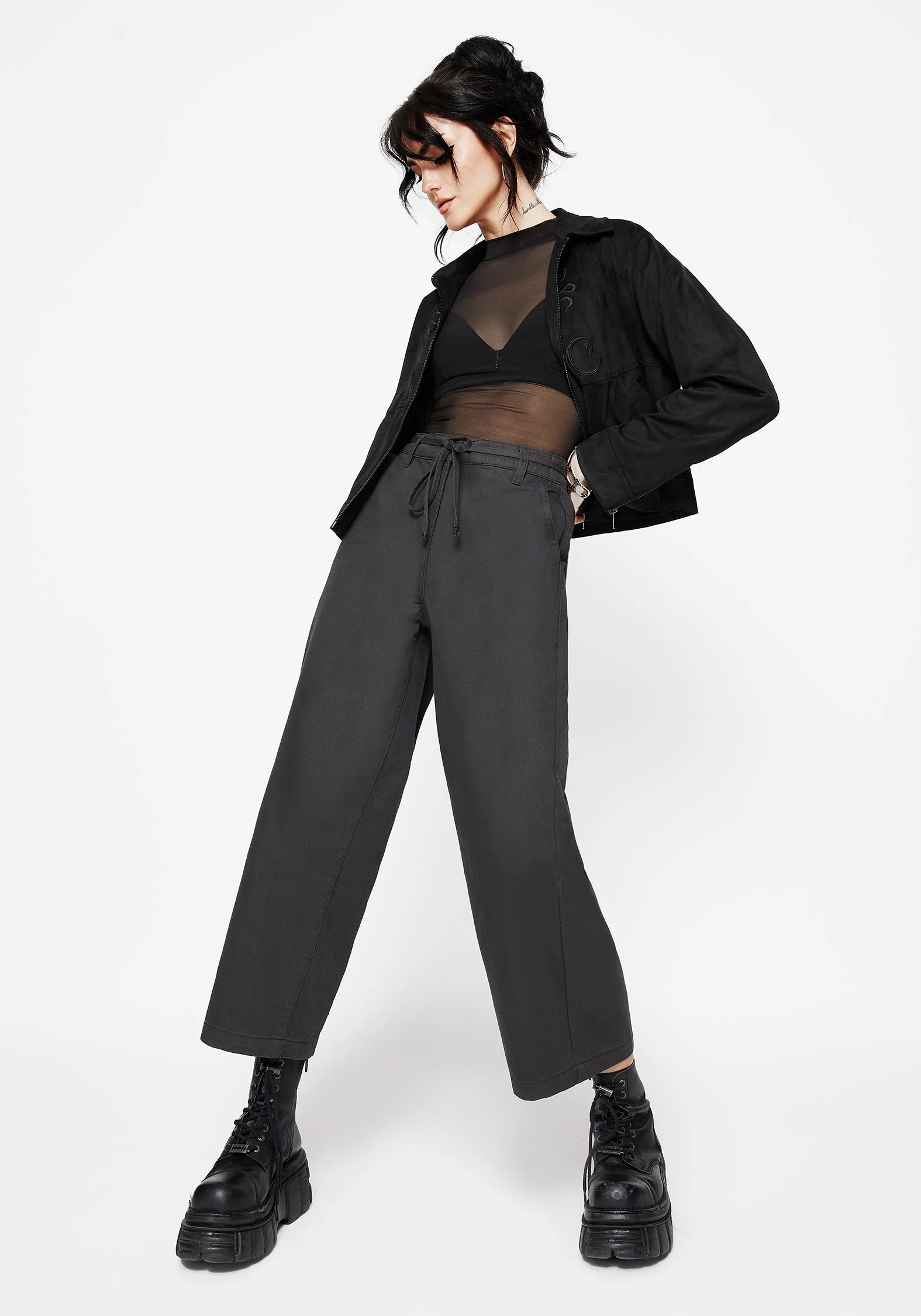 Octavia Krawatte Taille Schlange Besatz Weit Bein Hose - Image 6