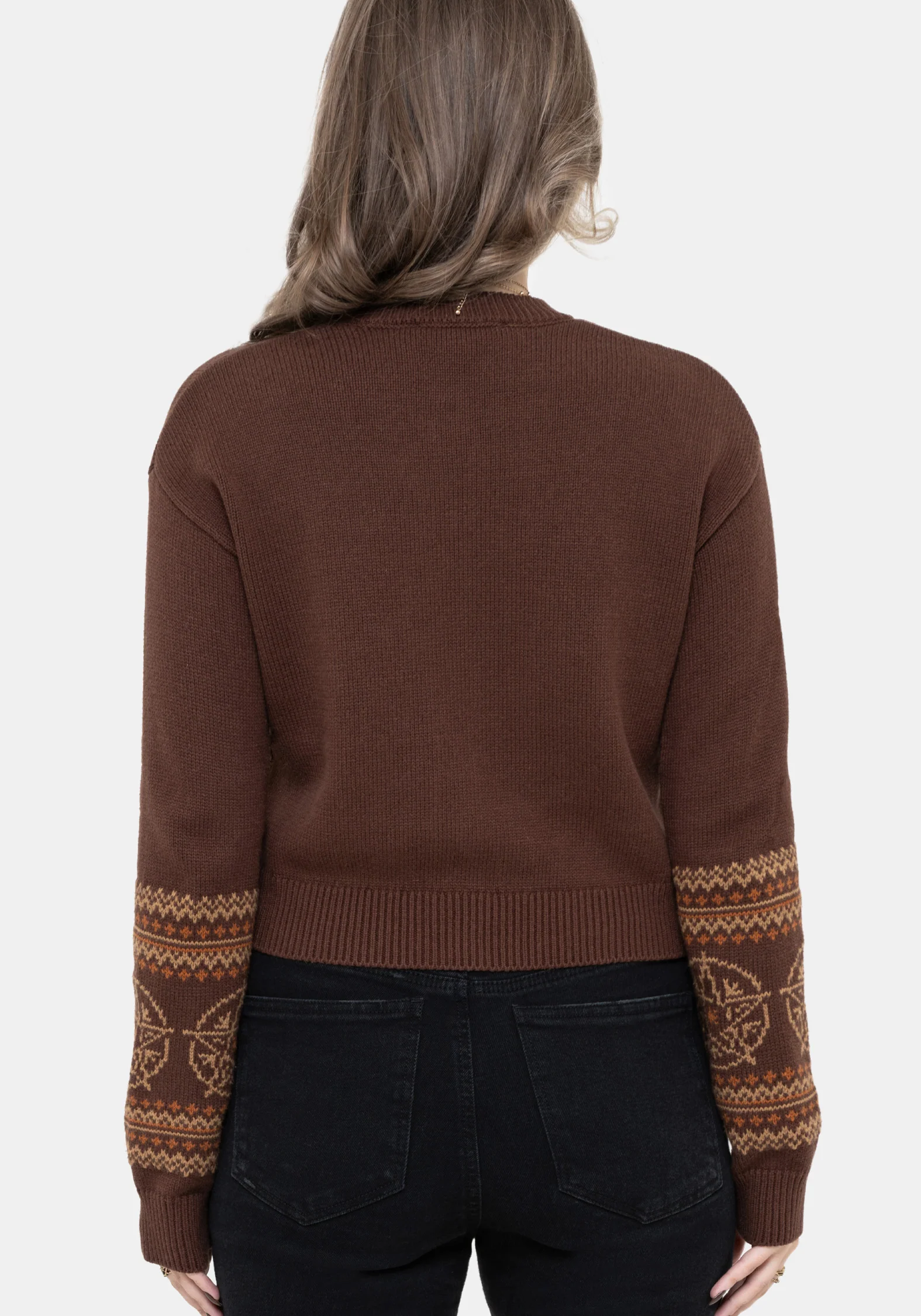 Olympia Pentagramm Fairisle Gestrickt Cardigan - Image 3