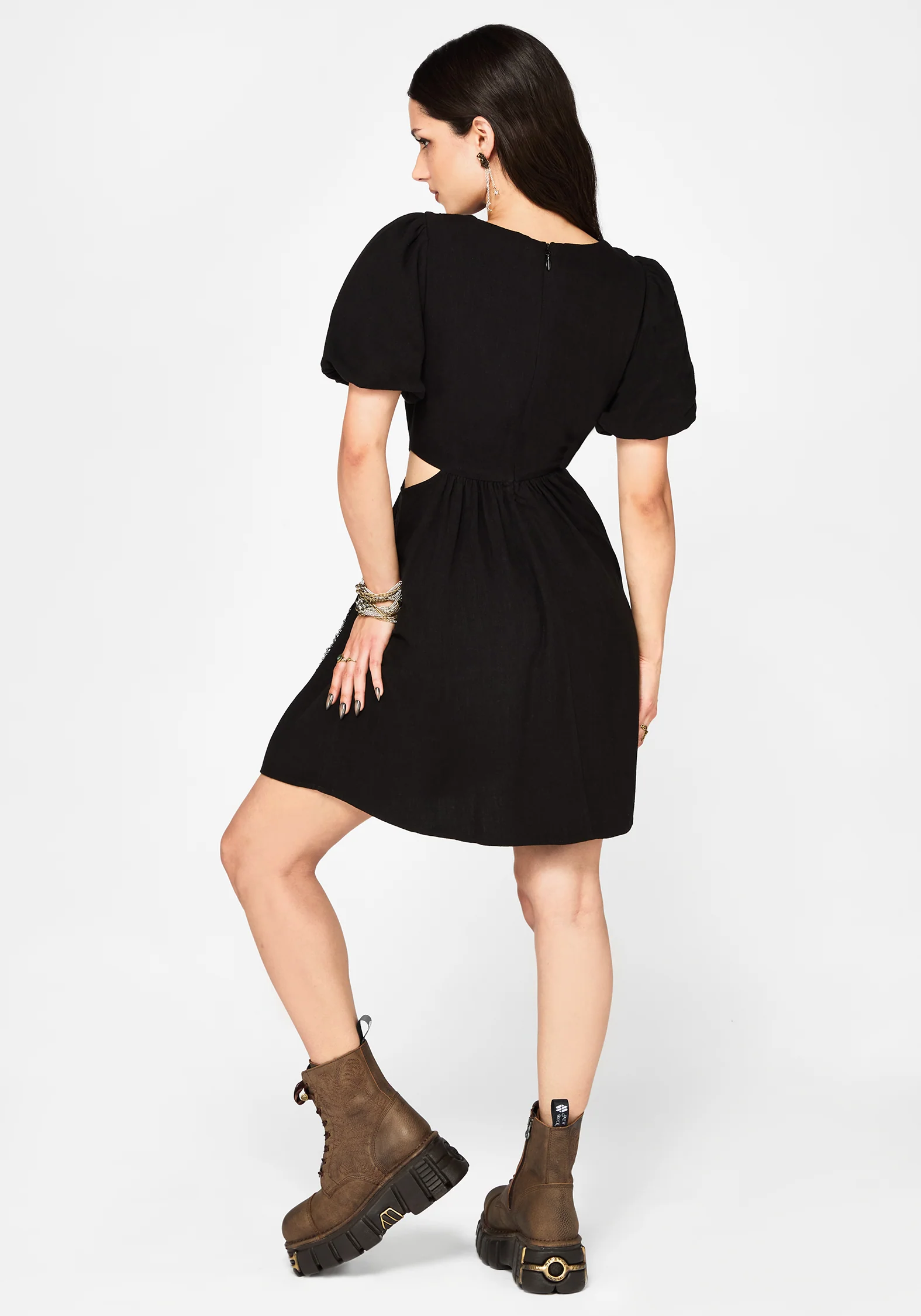 Ophidian Embroidered Cut Out Mini Dress - Image 3