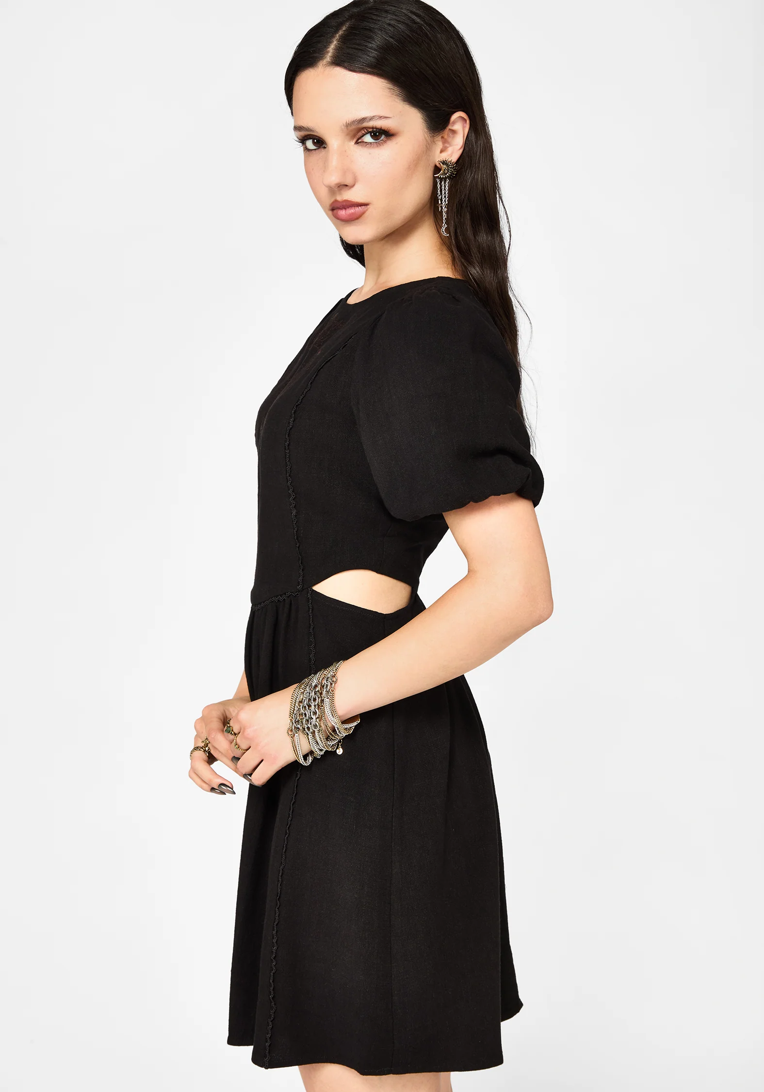 Ophidian Embroidered Cut Out Mini Dress - Image 6